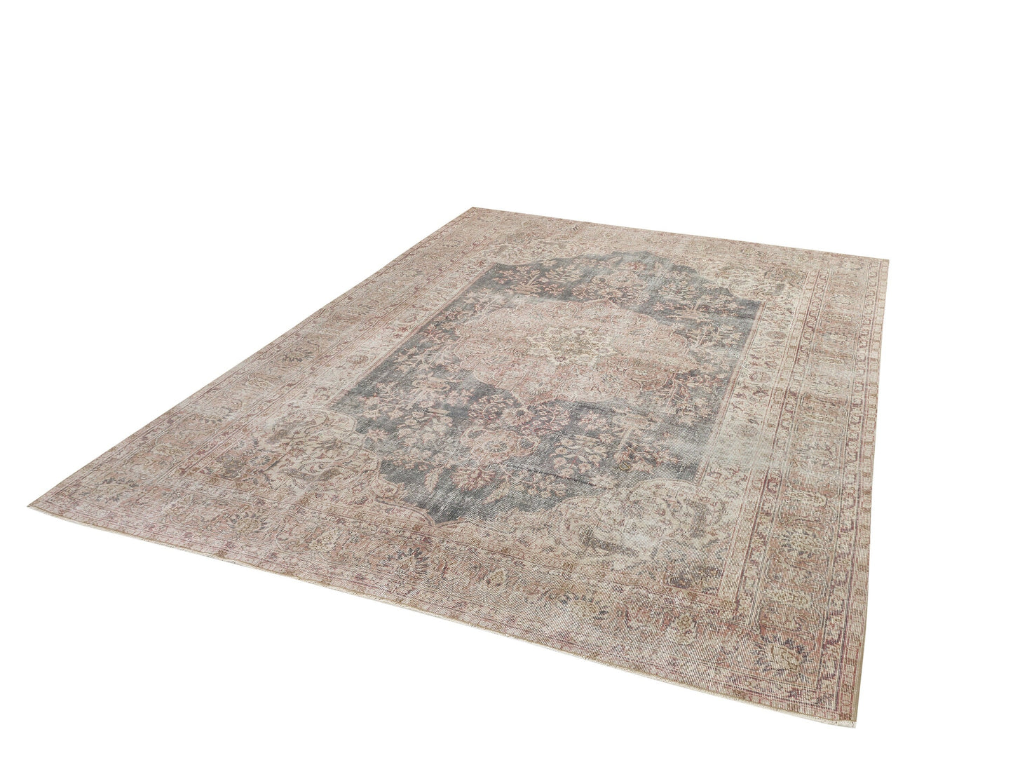 Antique Turkish rug, Distressed Vintage Rug, Large Oushak Rug, Navy Blue Rug 8x11, Area Rug, Carpet rug, Oversize rug, Turkey rug, 10293