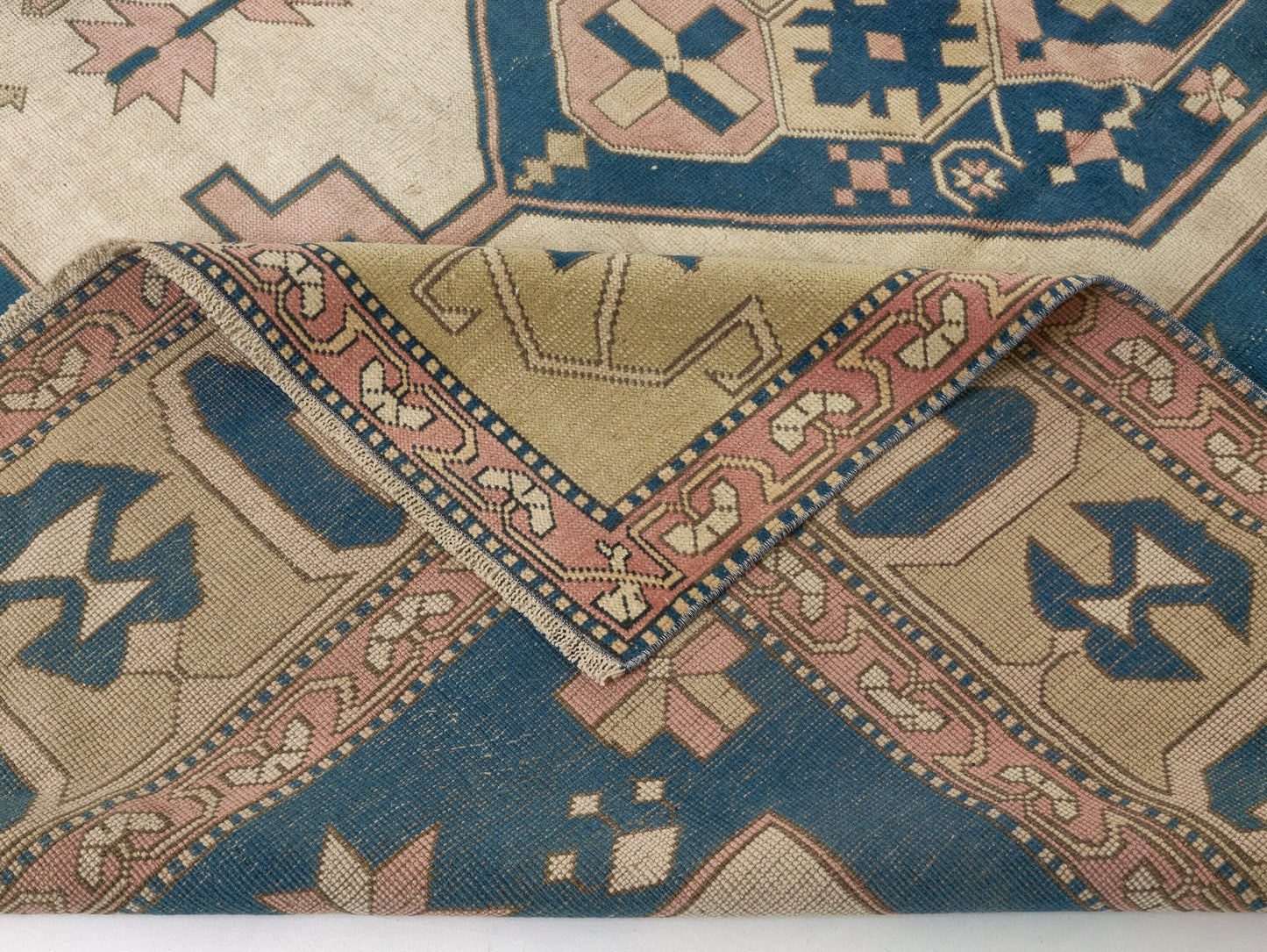 8x11 Rug, Area Rug 8x11, Turkish rug, Oushak Rug 8x11, Coastal decor, Blue, Beige, Rug, Large Turkish rug, Vintage Rug,Living room rug, 9107