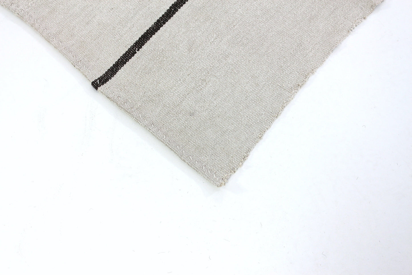 6x8 Black White Kilim Rug, Turkish Kilim Hemp, Vintage Kilim Striped, Turkish White Hemp Kilim Rug, Contemporary, Living Room, 5800