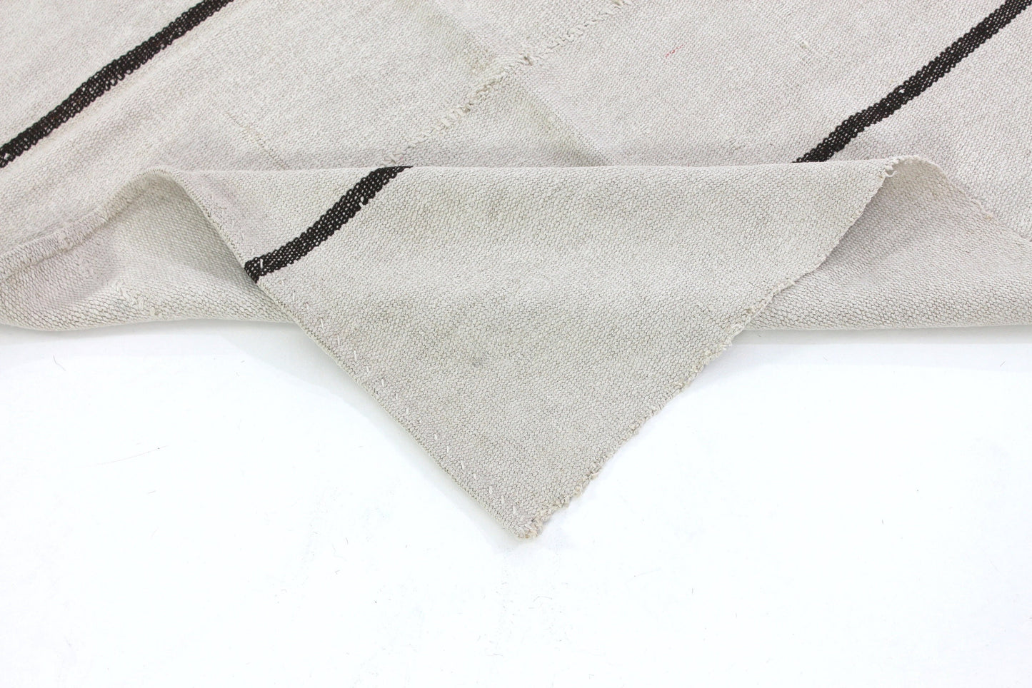 6x8 Black White Kilim Rug, Turkish Kilim Hemp, Vintage Kilim Striped, Turkish White Hemp Kilim Rug, Contemporary, Living Room, 5800
