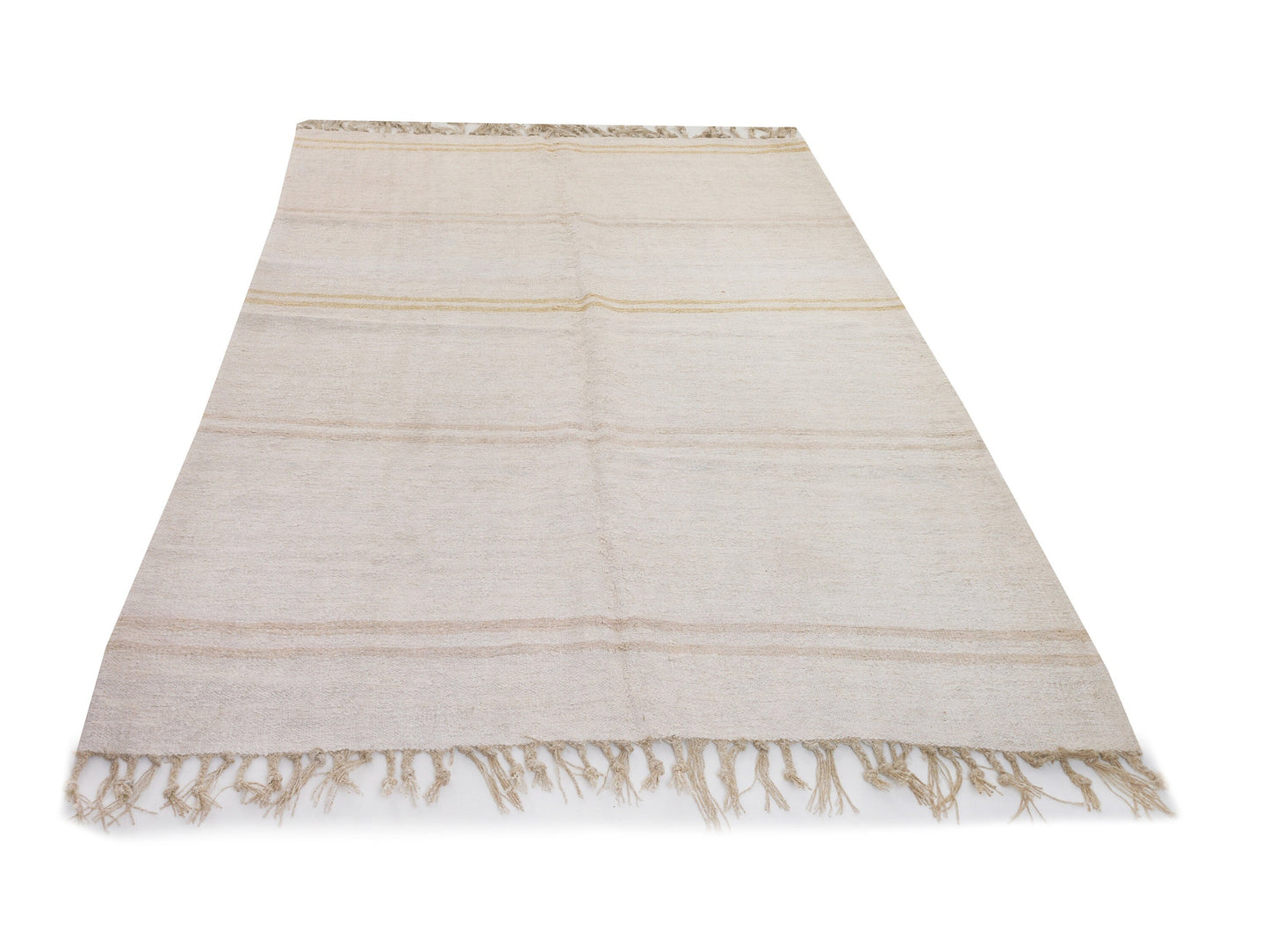 White Area Hemp Kilim rug, Vintage Turkish Kilim Rug 5x8, Handmade rug, Living room rug, Contemporary decor, Modern rug, 9686