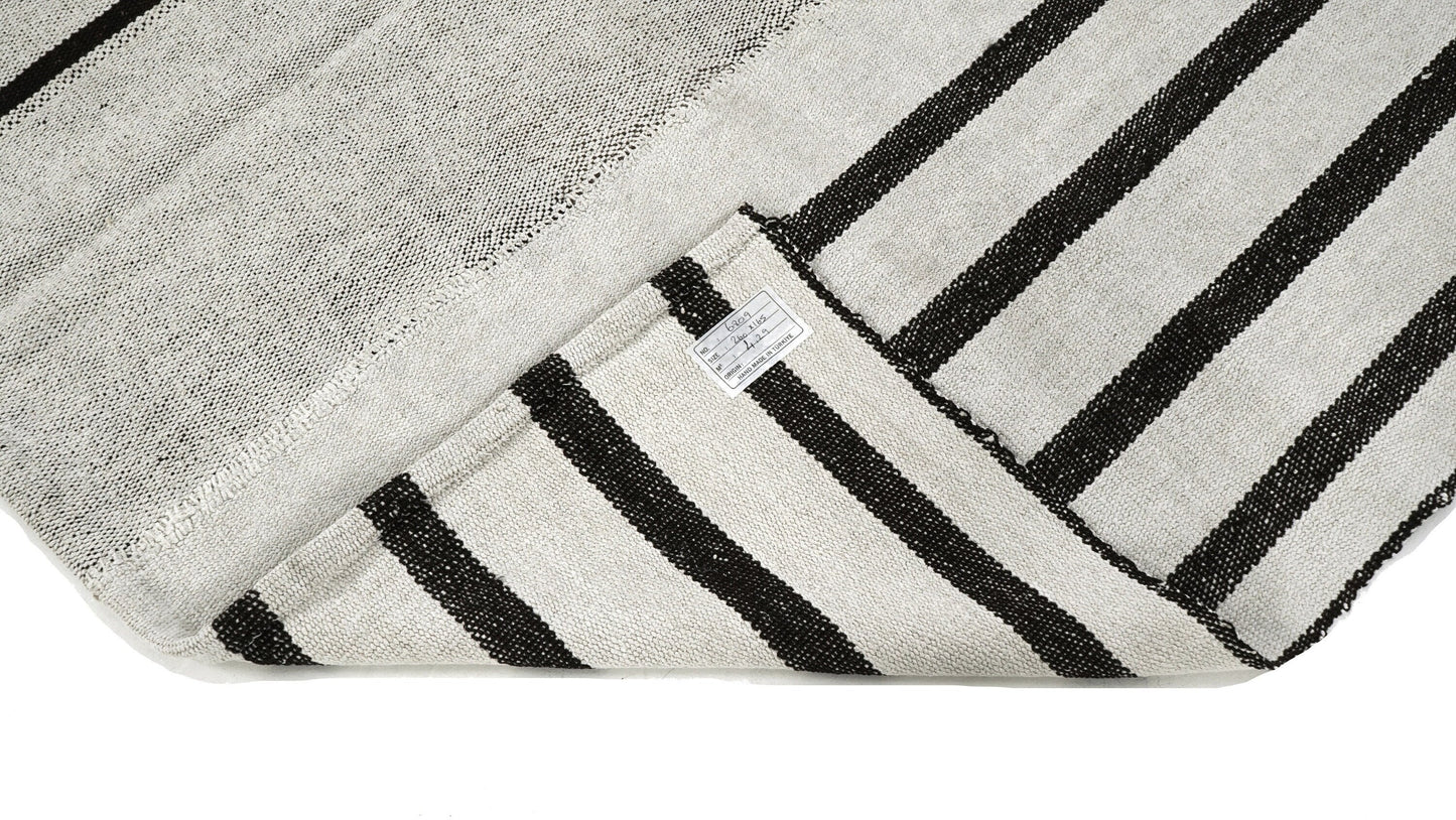 Kilim Rug ,Turkish Kilim, Vintage Kilim, Hemp Kilim ,Hemp Rug, White Black Rug ,Hemp 6x9 Kilim Rug ,Organic Hemp Rug, Floor Hemp Rug, 6809