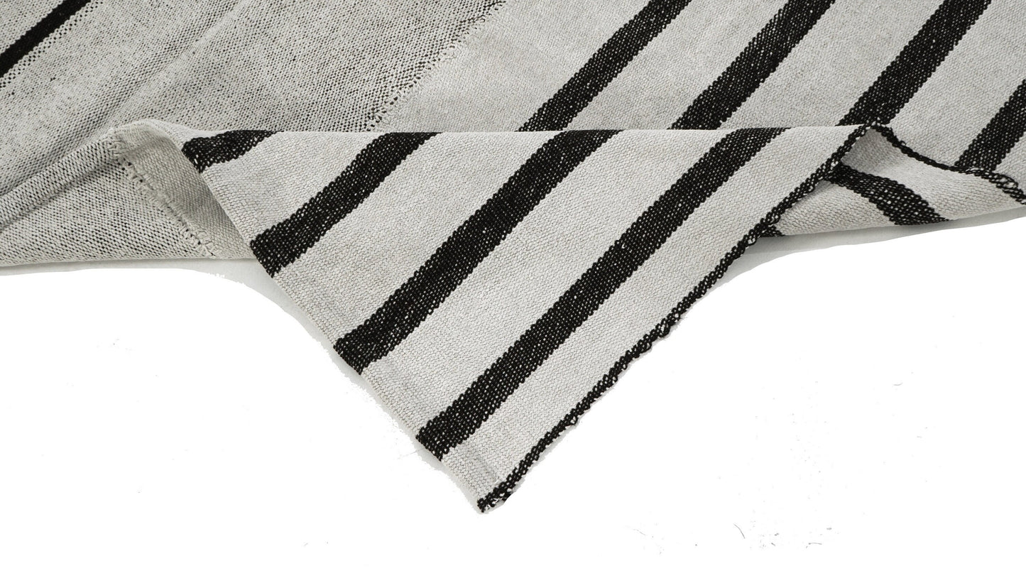 Kilim Rug ,Turkish Kilim, Vintage Kilim, Hemp Kilim ,Hemp Rug, White Black Rug ,Hemp 6x9 Kilim Rug ,Organic Hemp Rug, Floor Hemp Rug, 6809