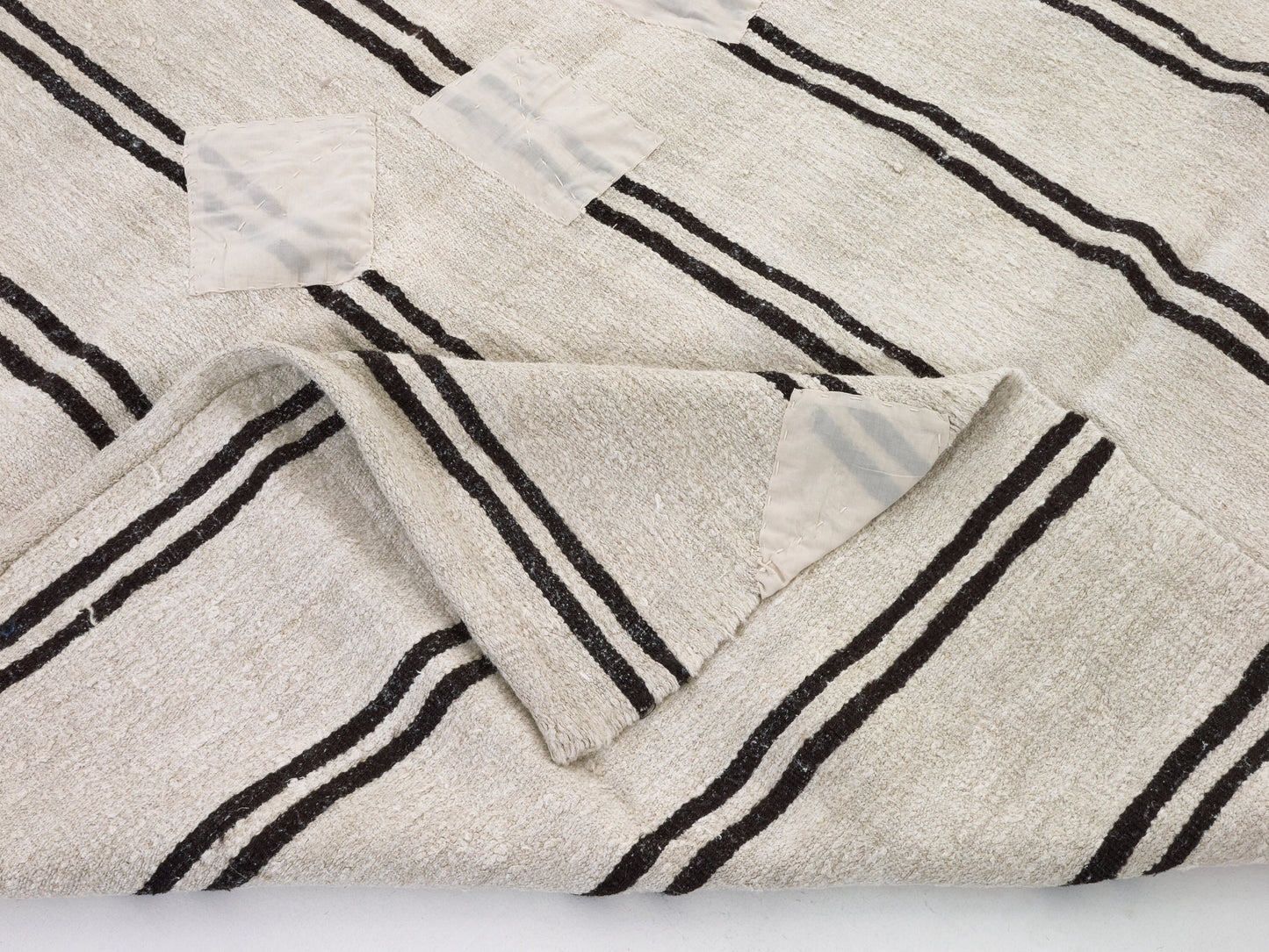 White Black Vintage Hemp rug, Turkish Kilim rug, 7x10 Kilim rug, Area Kilim rug,Handmade rug,Living room,Contemporary decor,9690