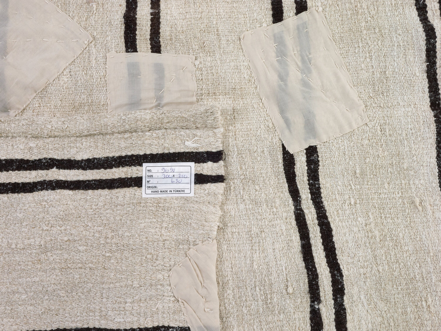 White Black Vintage Hemp rug, Turkish Kilim rug, 7x10 Kilim rug, Area Kilim rug,Handmade rug,Living room,Contemporary decor,9690