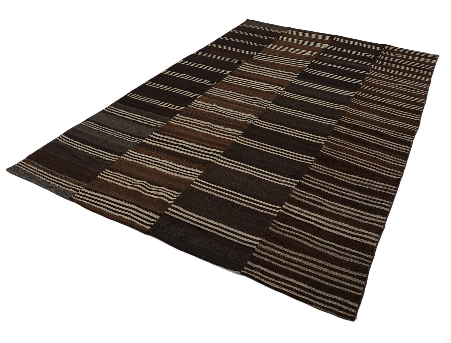 Vintage Area Kilim Rug, Turkish Striped Kilim Rug, Handmade Antique Kilim Rug, Goat Hair Rug, Oversize Rug, Kilim Rug 8x12, Large Rug, 12931
