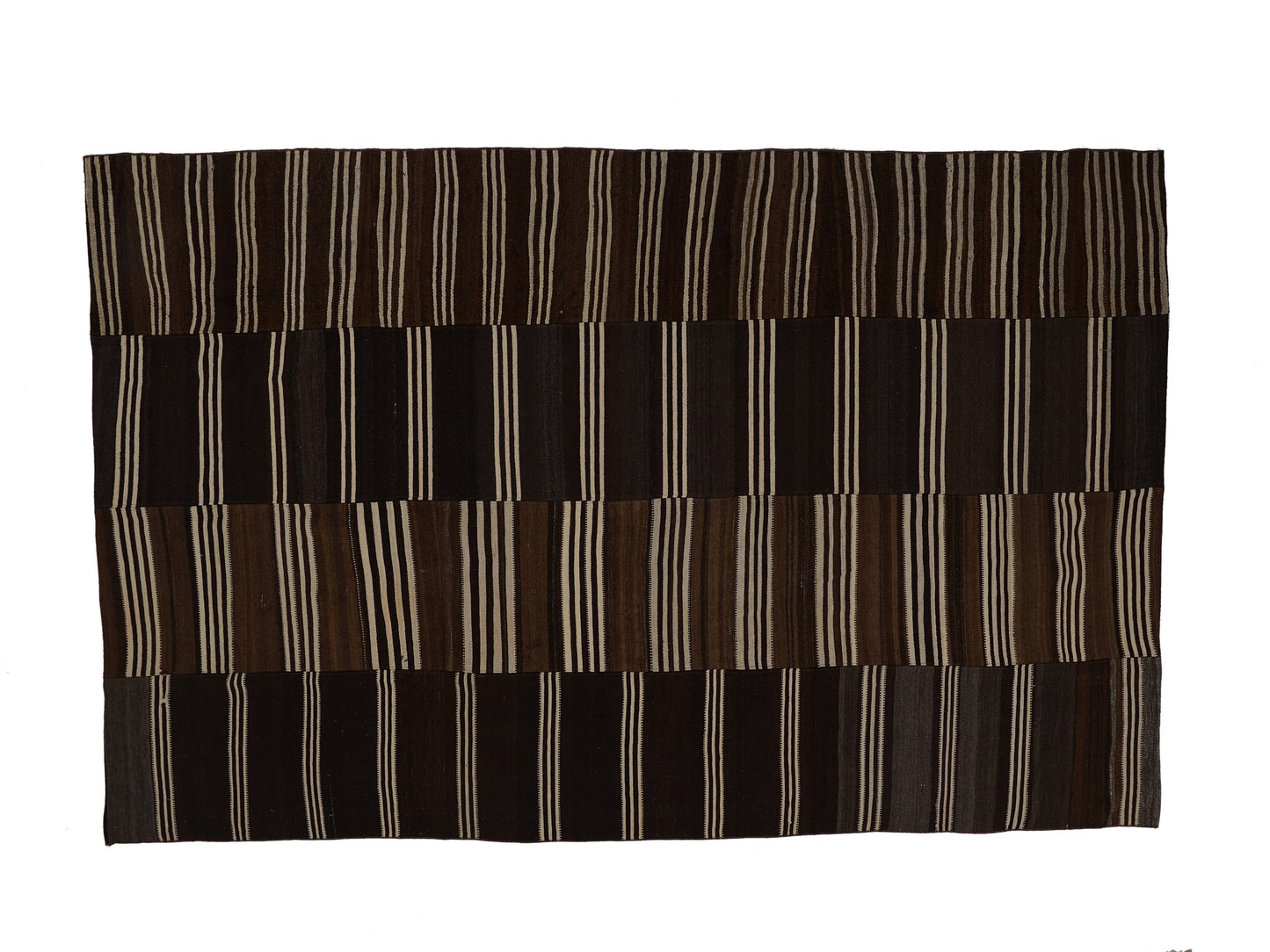 Vintage Area Kilim Rug, Turkish Striped Kilim Rug, Handmade Antique Kilim Rug, Goat Hair Rug, Oversize Rug, Kilim Rug 8x12, Large Rug, 12931