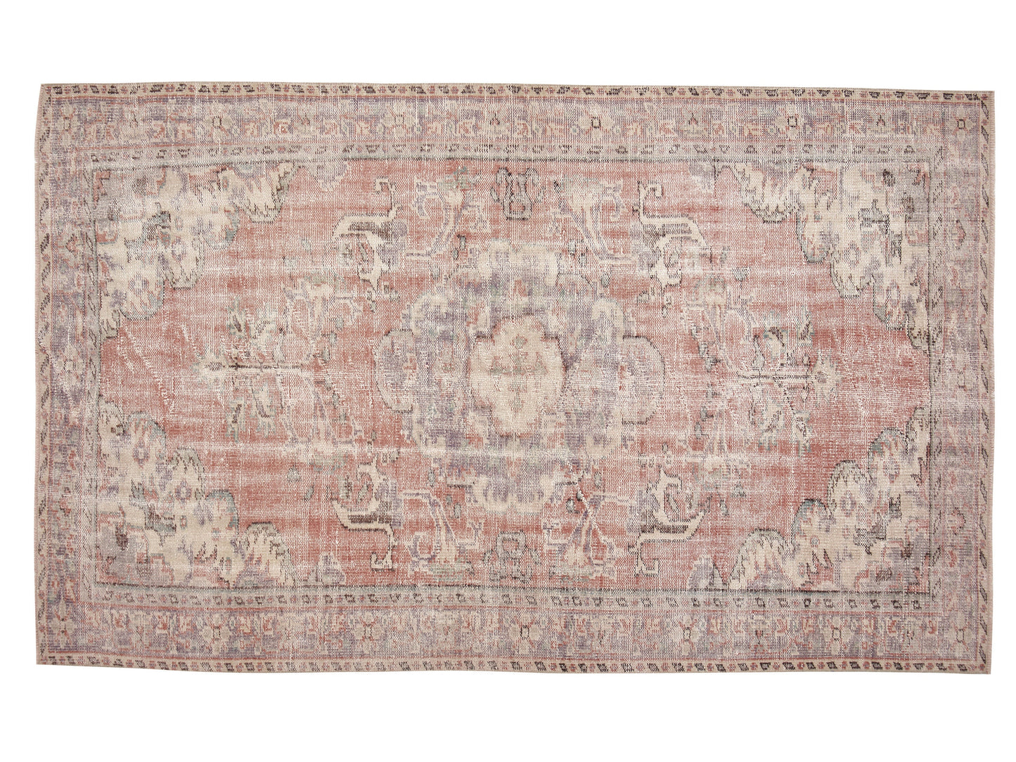 Turkish Vintage Oushak Rug, Handmade Area Eclectic Rug, Neutral Faded Rug, Kid Room Rug, Anatolia Rug, Bohemian Rug, Rug 5x9, 12149