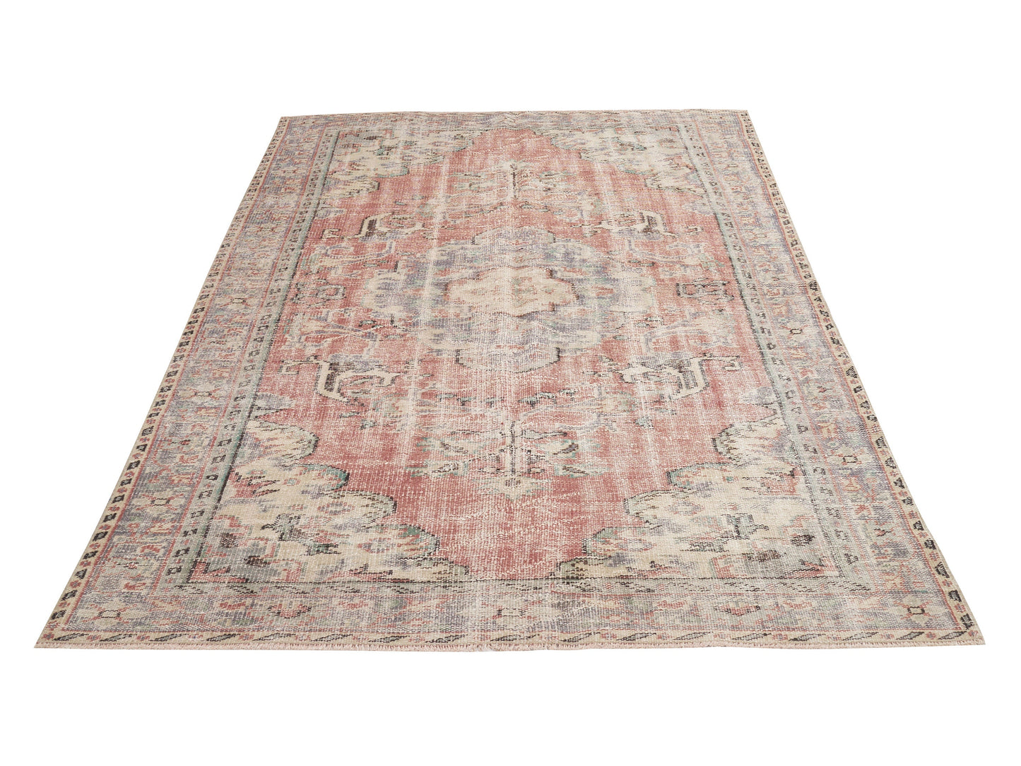 Turkish Vintage Oushak Rug, Handmade Area Eclectic Rug, Neutral Faded Rug, Kid Room Rug, Anatolia Rug, Bohemian Rug, Rug 5x9, 12149
