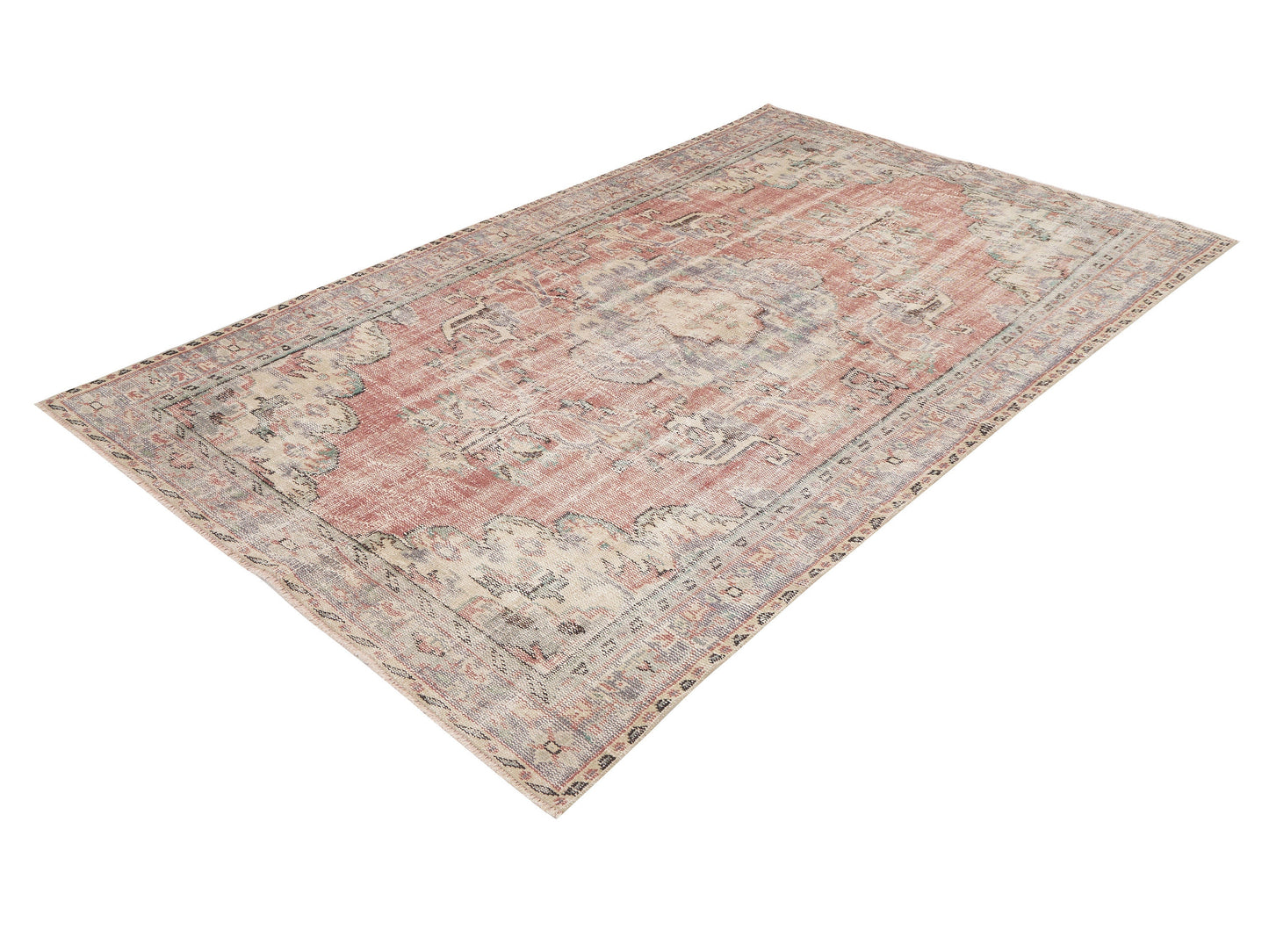Turkish Vintage Oushak Rug, Handmade Area Eclectic Rug, Neutral Faded Rug, Kid Room Rug, Anatolia Rug, Bohemian Rug, Rug 5x9, 12149