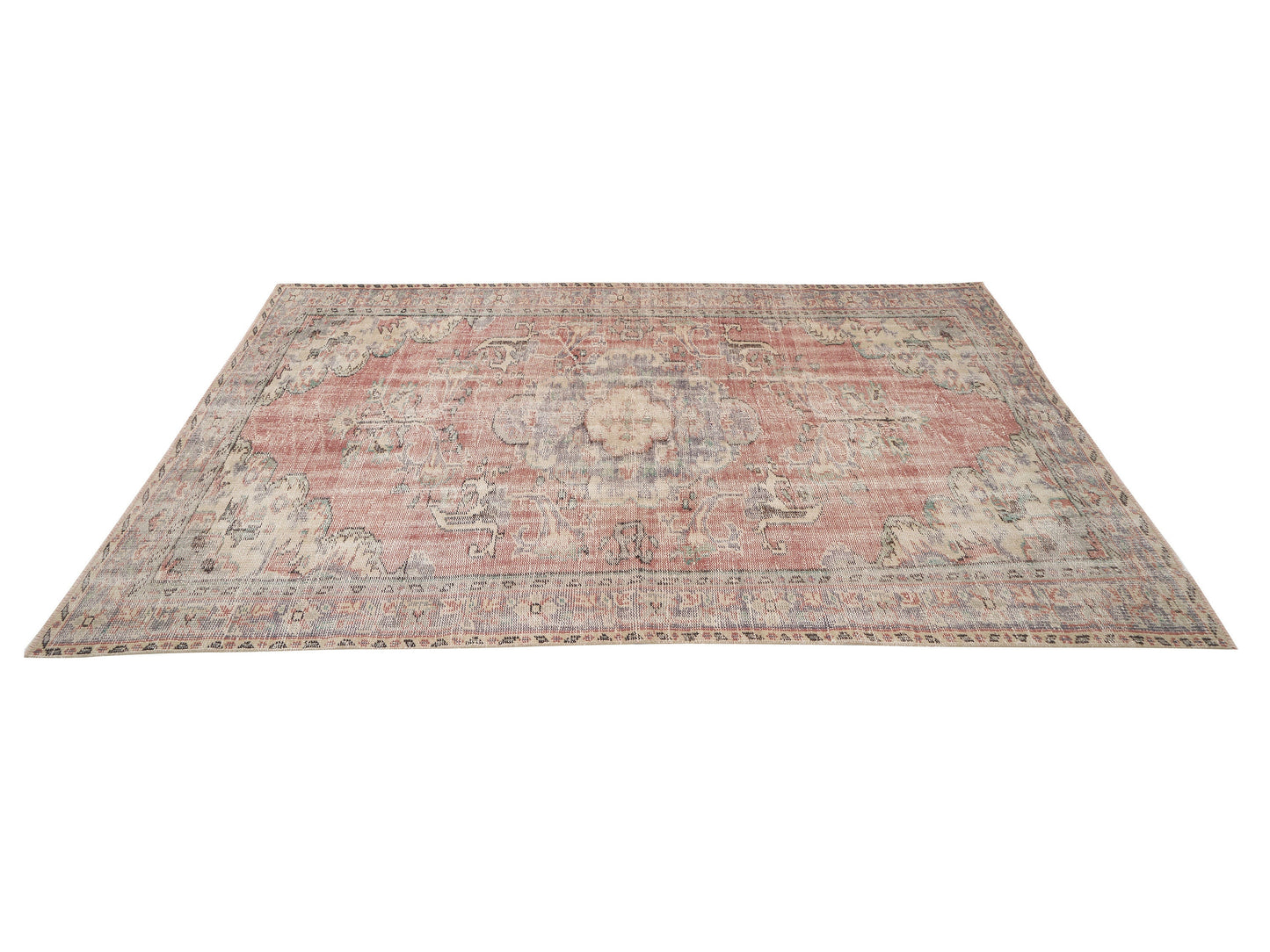 Turkish Vintage Oushak Rug, Handmade Area Eclectic Rug, Neutral Faded Rug, Kid Room Rug, Anatolia Rug, Bohemian Rug, Rug 5x9, 12149