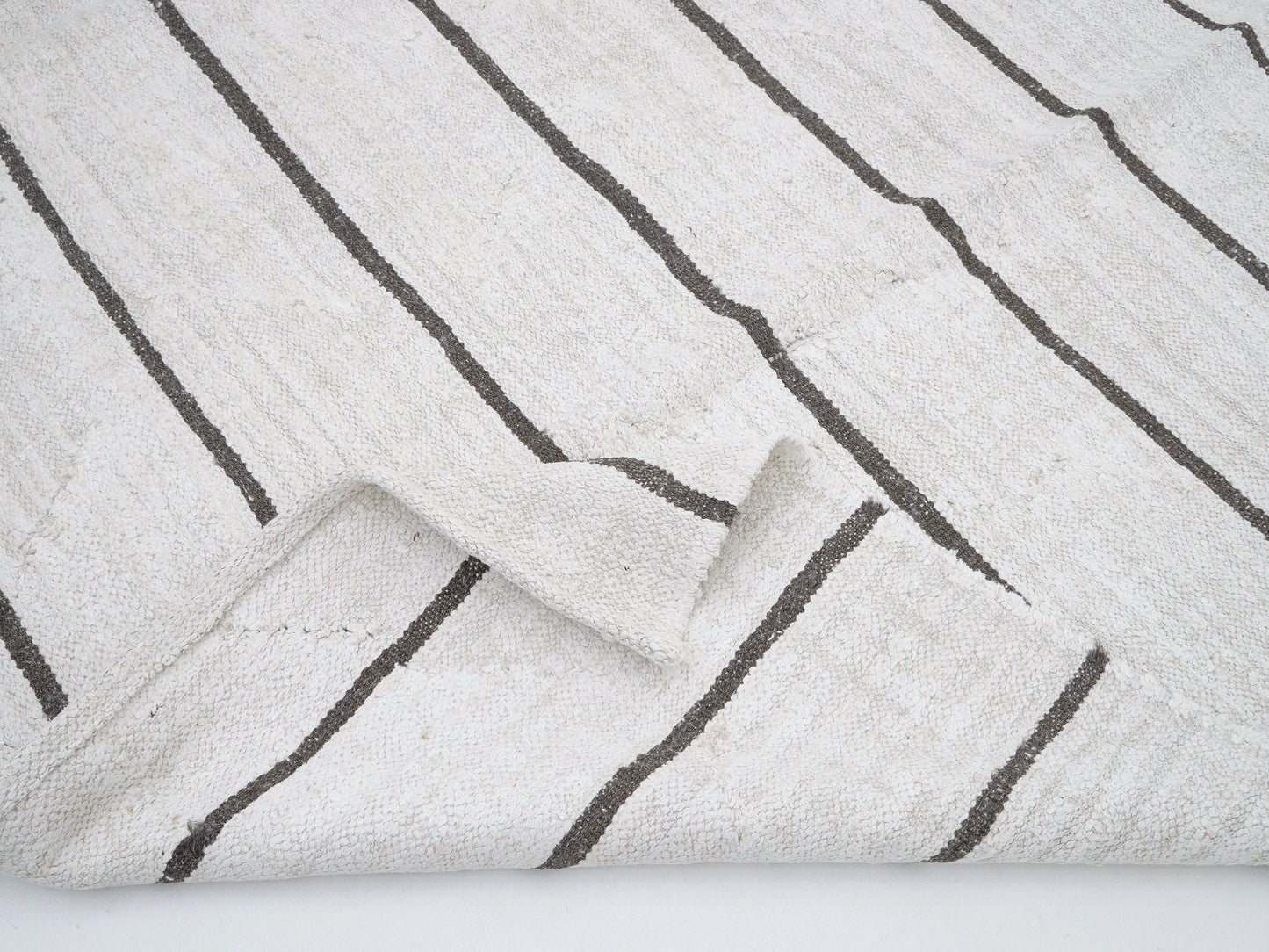 Handmade Unique Kilim Rug, Turkish Vintage Kilim Rug, Area Striped Kilim Rug, Large White Hemp Rug, Kilim Rug 9x11, Oversize Rug, 12275