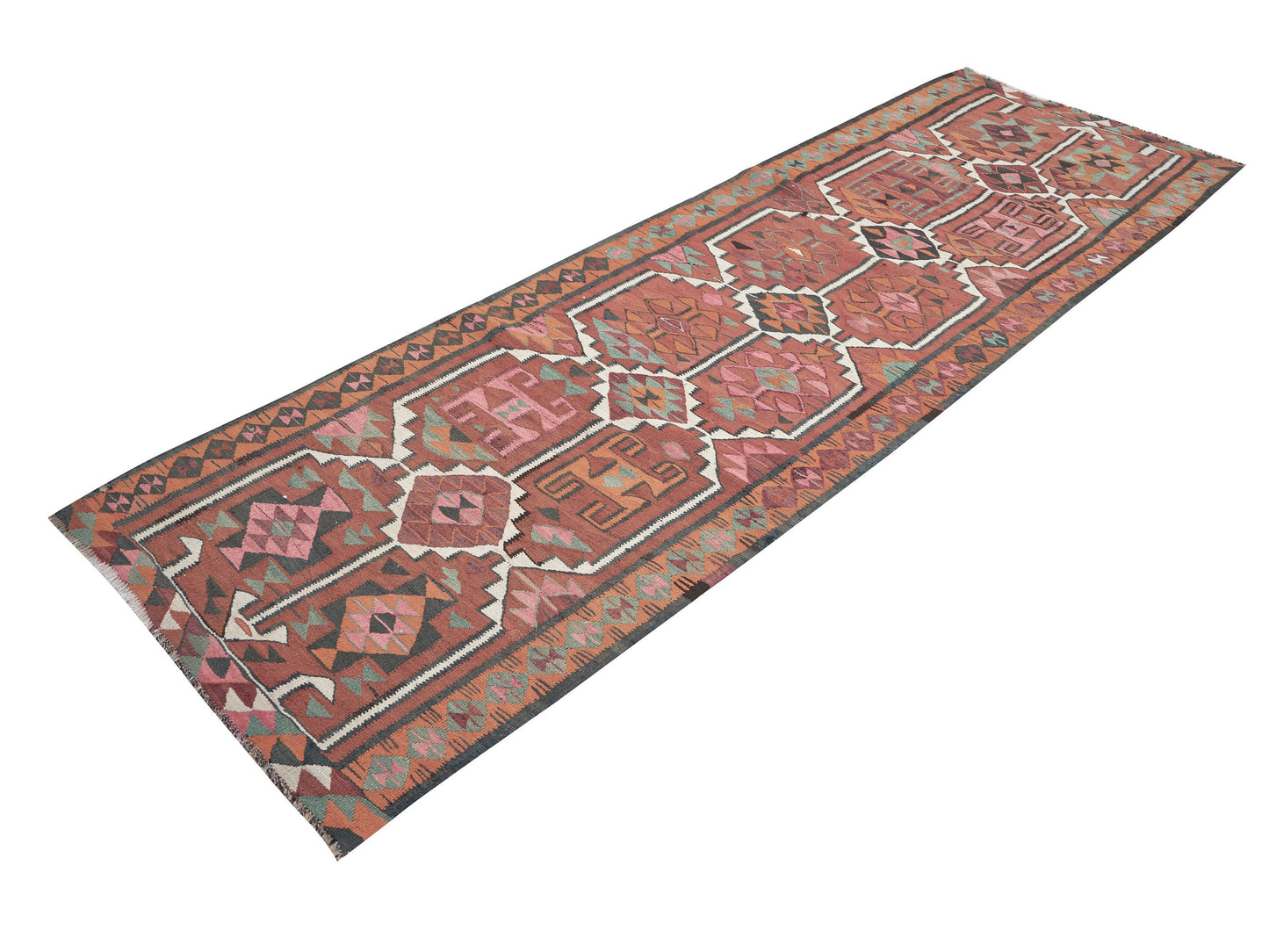 Turkish Oushak Runner Rug, Vintage Runner, Handmade Antique Runner Rug, Anatolia Rug, Kilim Runner, Hallway Runner, Runner Rug 4x11, 11267