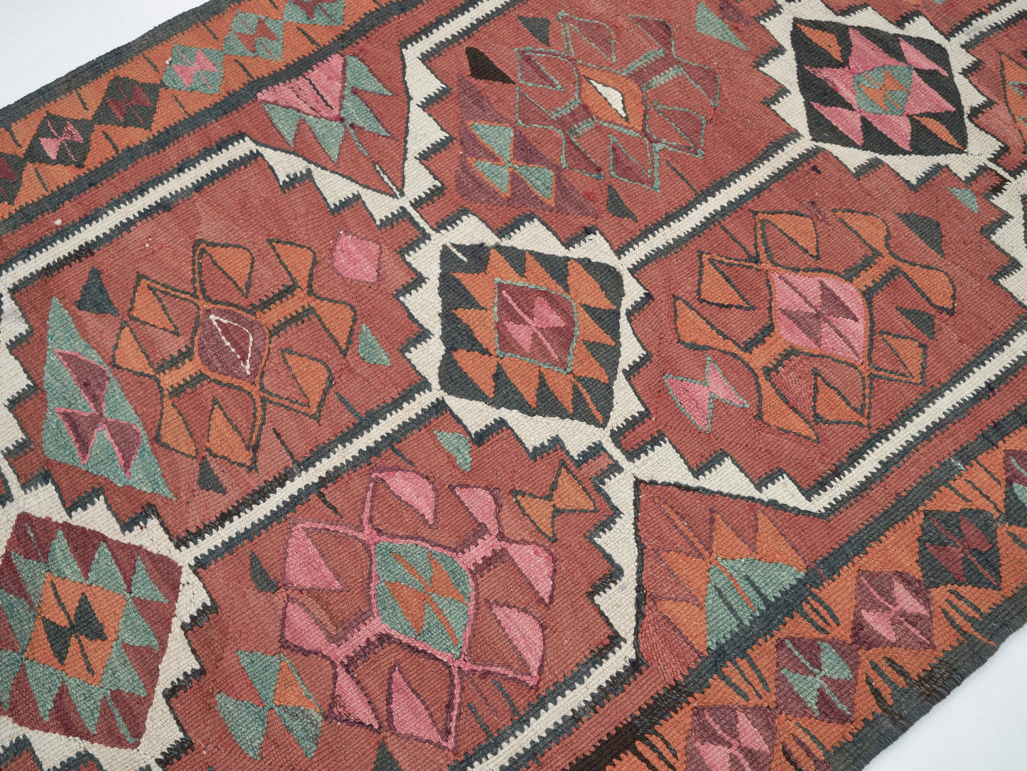 Turkish Oushak Runner Rug, Vintage Runner, Handmade Antique Runner Rug, Anatolia Rug, Kilim Runner, Hallway Runner, Runner Rug 4x11, 11267