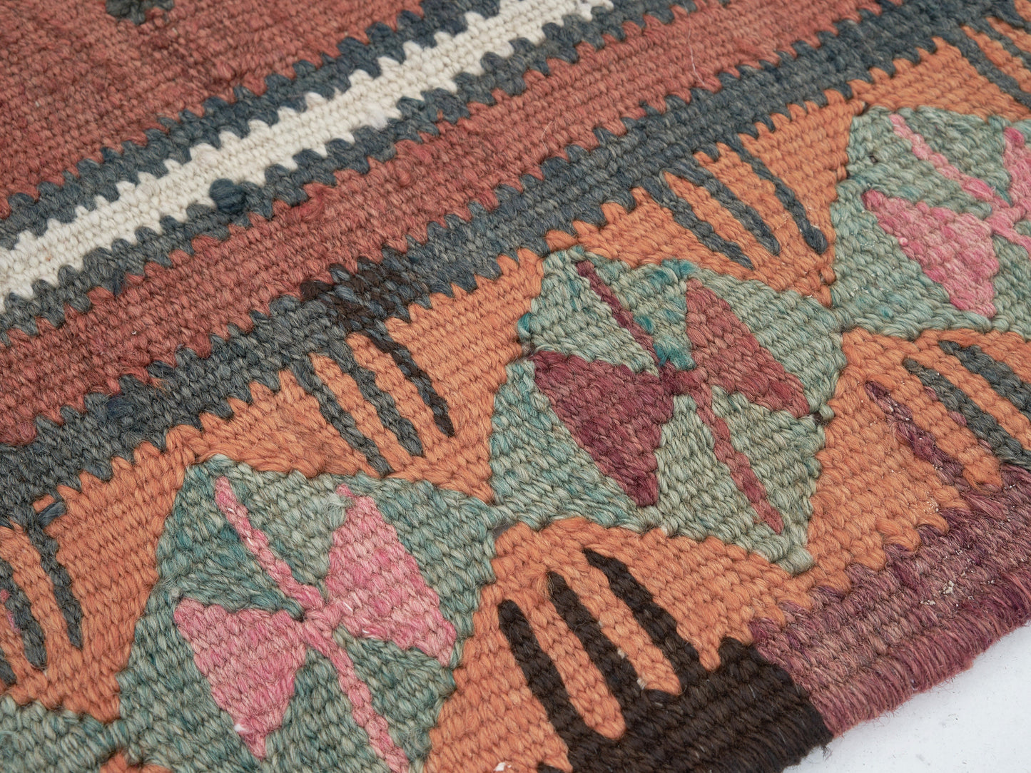 Turkish Oushak Runner Rug, Vintage Runner, Handmade Antique Runner Rug, Anatolia Rug, Kilim Runner, Hallway Runner, Runner Rug 4x11, 11267