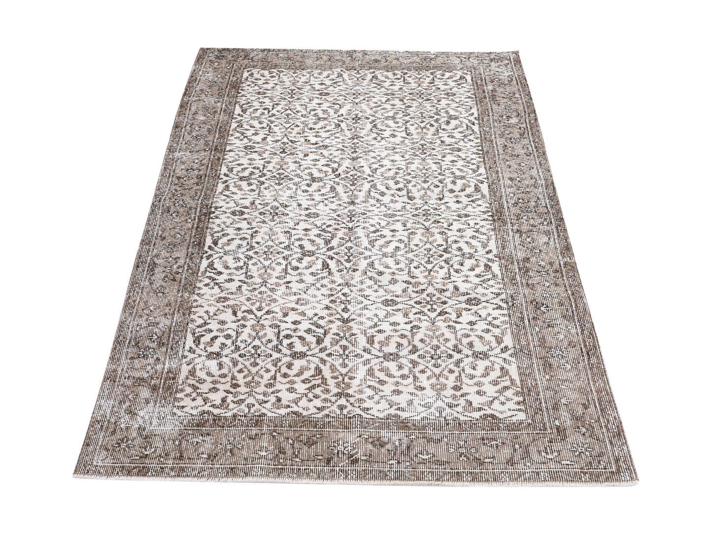 Oushak Rug, Vintage Handmade Rug, Area Muted Rug, Turkish Faded Unique Rug, Bohemian Eclectic Rug, Carpet Rug, Entryway Rug, Rug 4x7, 10344