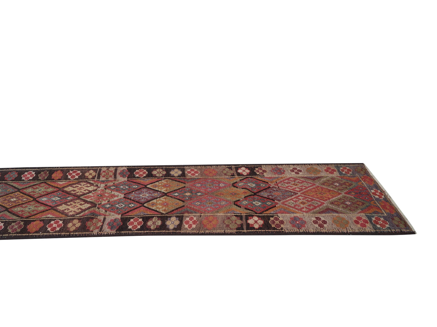 Turkish Runner, Bohemian Rug, Oushak Runner, Runner Rug 3x13, Vintage Runner, Long Runner, Rug Runner, Kilim Runner Rug, Narrow Rug, 12237