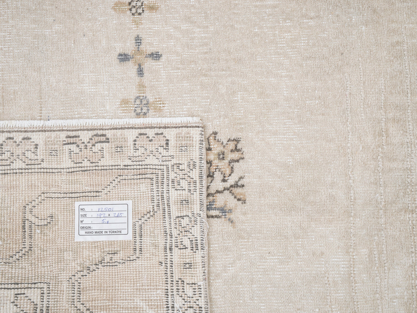 Turkish Vintage Oushak Rug, Handmade Area Rug, Neutral Floor Rug, Living Room Rug, Carpet Rug, Turkish Carpet, Coastal Decor, Rug 6x9, 12501