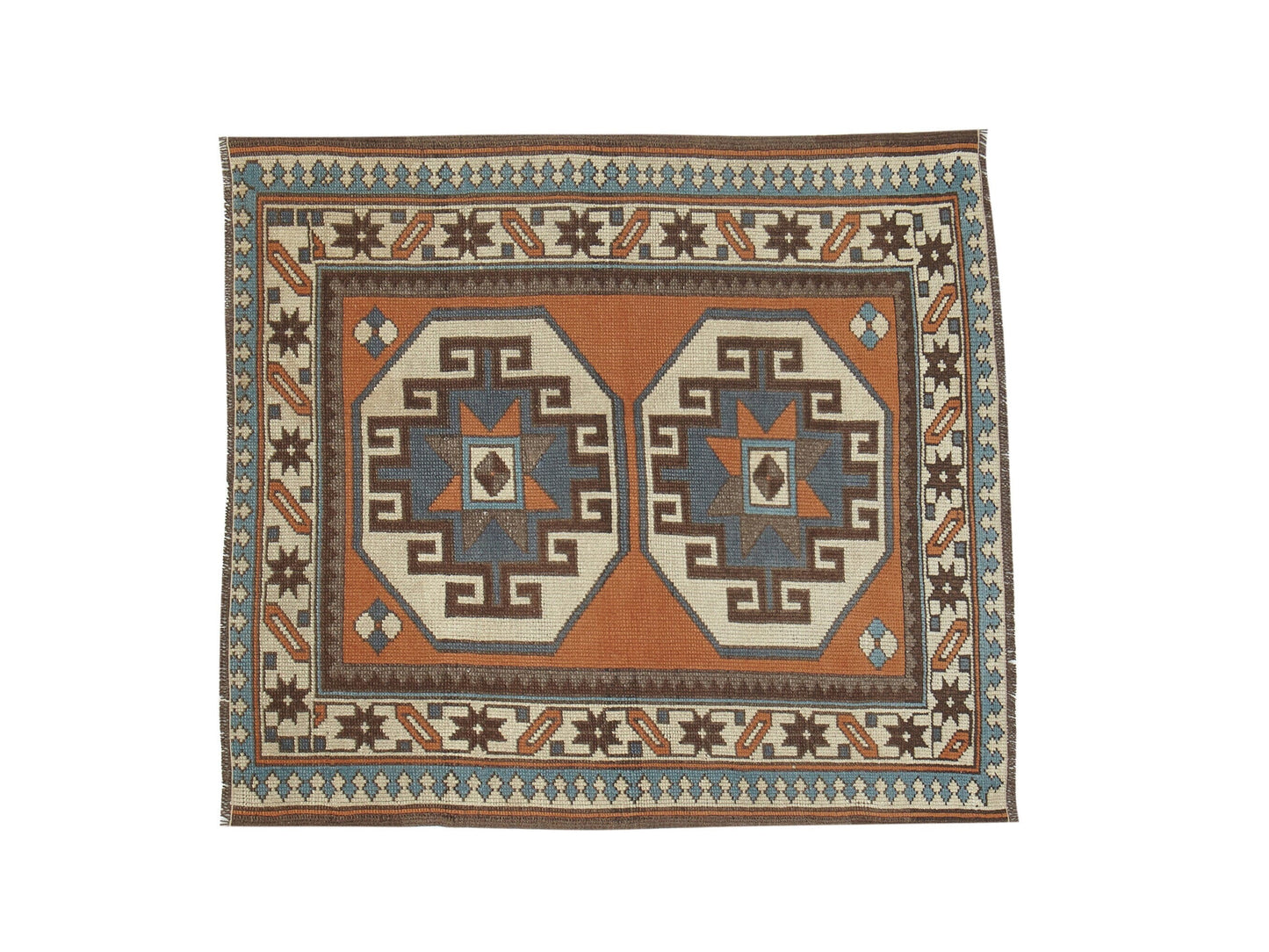 Turkish Rug, Vintage Handmade Rug, Bohemian Rug, Area Antique Rug, Eclectic Rug, Oushak Faded Rug, Kid Room Rug, Square Rug, Rug 3x4, 12250