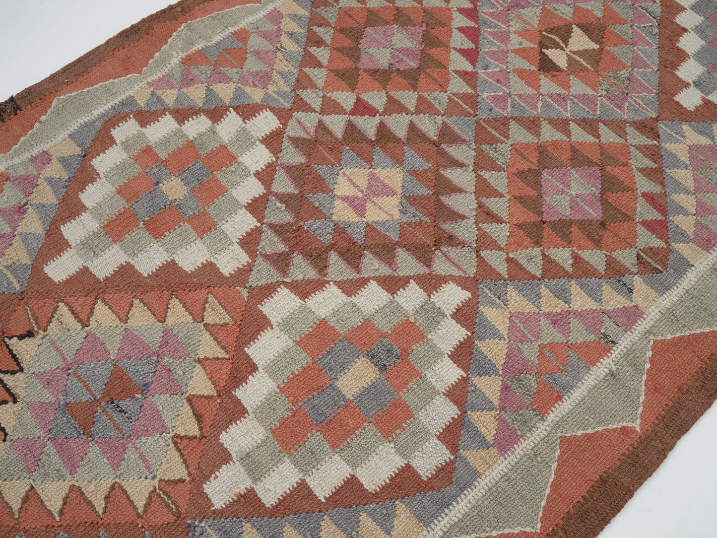 Runner Rug 3x11, Turkish Handmade Runner Rug, Vintage Oushak Runner Rug, Long Narrow Runner Rug, Kilim Runner Rug, Kitchen Runner, 11424