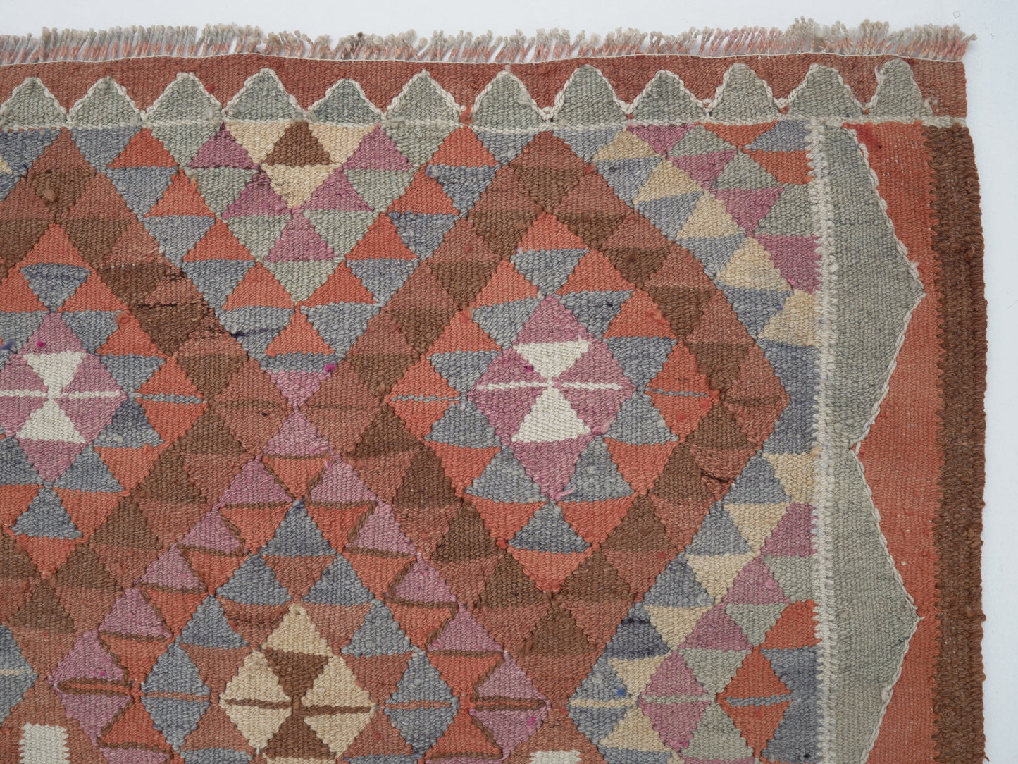 Runner Rug 3x11, Turkish Handmade Runner Rug, Vintage Oushak Runner Rug, Long Narrow Runner Rug, Kilim Runner Rug, Kitchen Runner, 11424