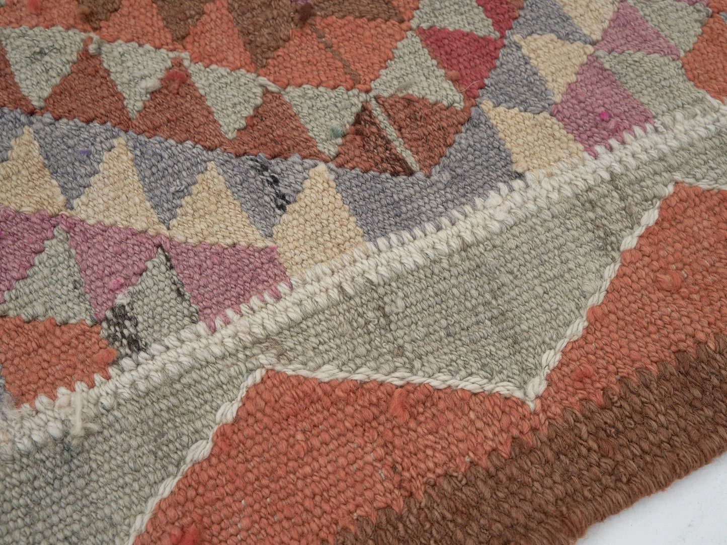 Runner Rug 3x11, Turkish Handmade Runner Rug, Vintage Oushak Runner Rug, Long Narrow Runner Rug, Kilim Runner Rug, Kitchen Runner, 11424