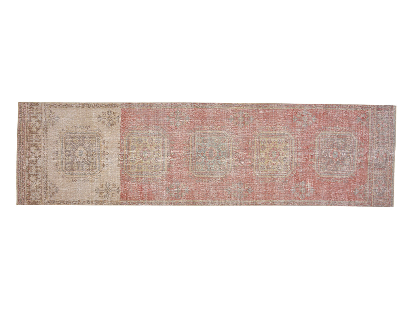 Rug Runner 3x12, Turkish Handmade Runner Rug, Vintage Eclectic Runner Rug, Oushak Runner, Anatolia Rug, Bohemian Rug, Carpet Runner, 12484