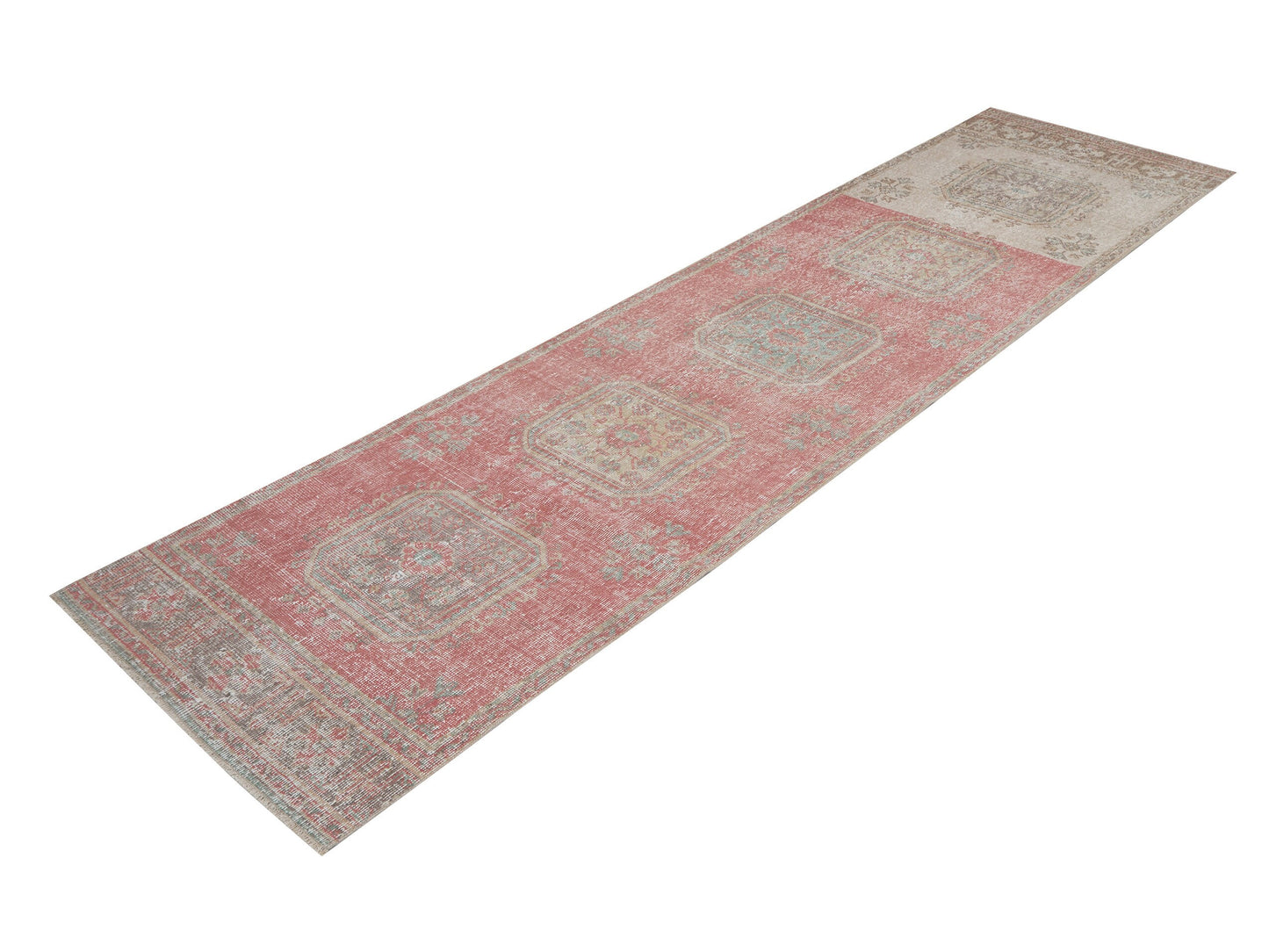 Rug Runner 3x12, Turkish Handmade Runner Rug, Vintage Eclectic Runner Rug, Oushak Runner, Anatolia Rug, Bohemian Rug, Carpet Runner, 12484
