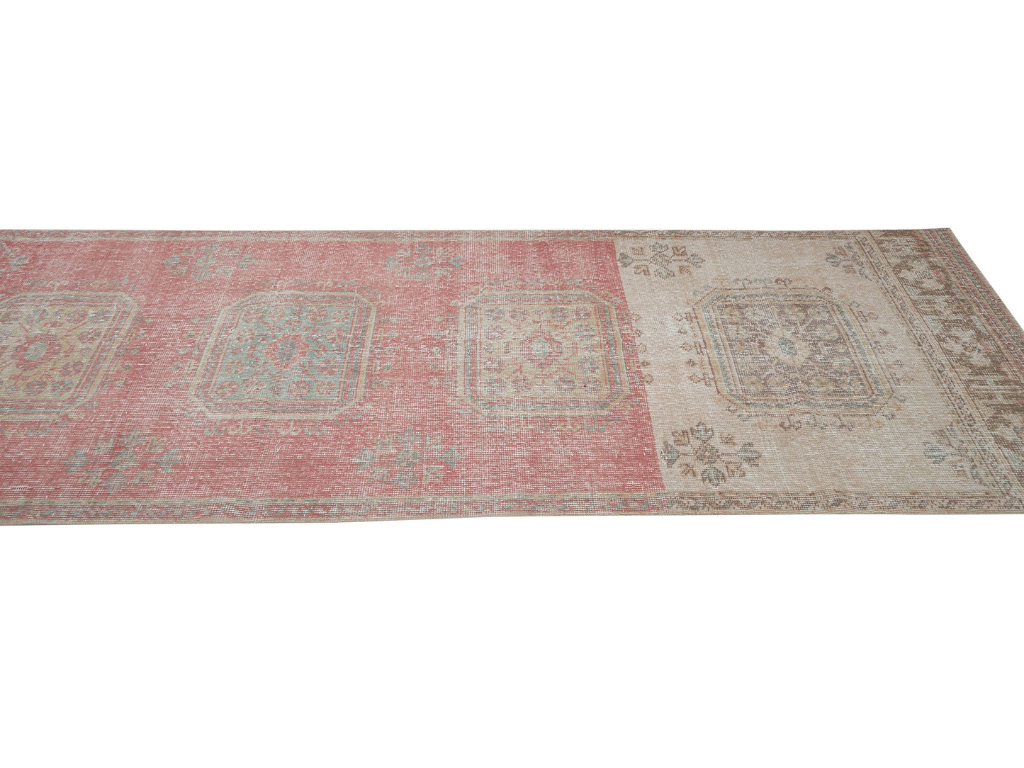 Rug Runner 3x12, Turkish Handmade Runner Rug, Vintage Eclectic Runner Rug, Oushak Runner, Anatolia Rug, Bohemian Rug, Carpet Runner, 12484