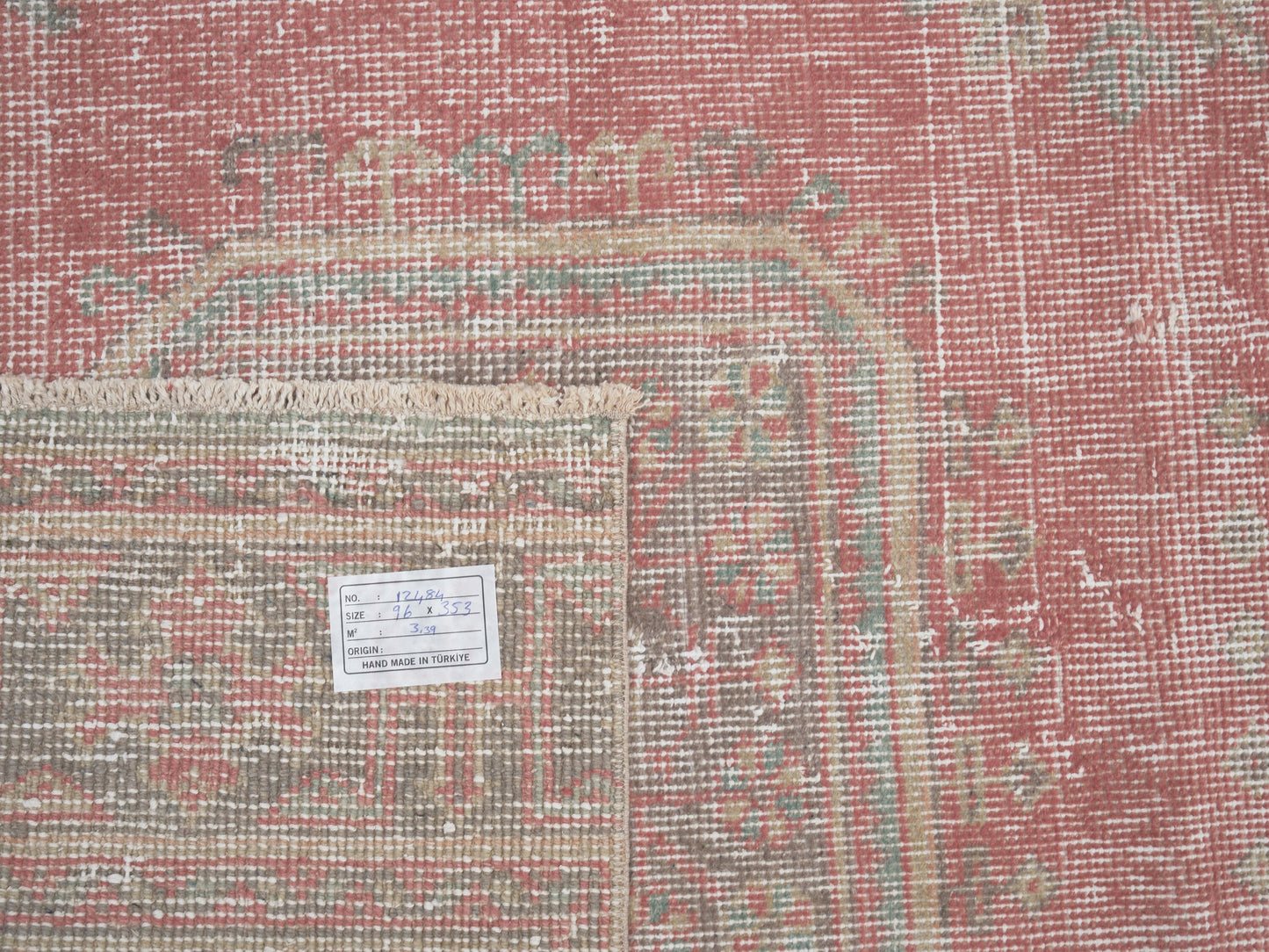 Rug Runner 3x12, Turkish Handmade Runner Rug, Vintage Eclectic Runner Rug, Oushak Runner, Anatolia Rug, Bohemian Rug, Carpet Runner, 12484
