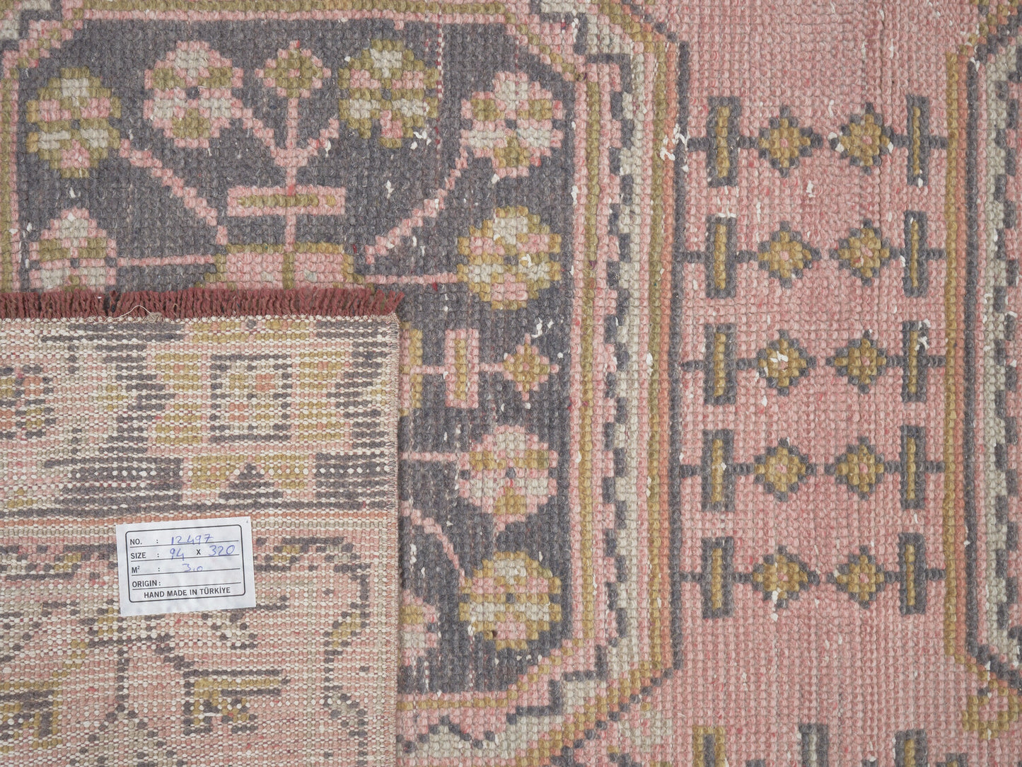 Turkish Runner, Oushak Runner, Vintage Runner, Handmade Runner Rug, Anatolia Rug, Carpet Runner, Long Runner, Rug Runner 3x11, 12497