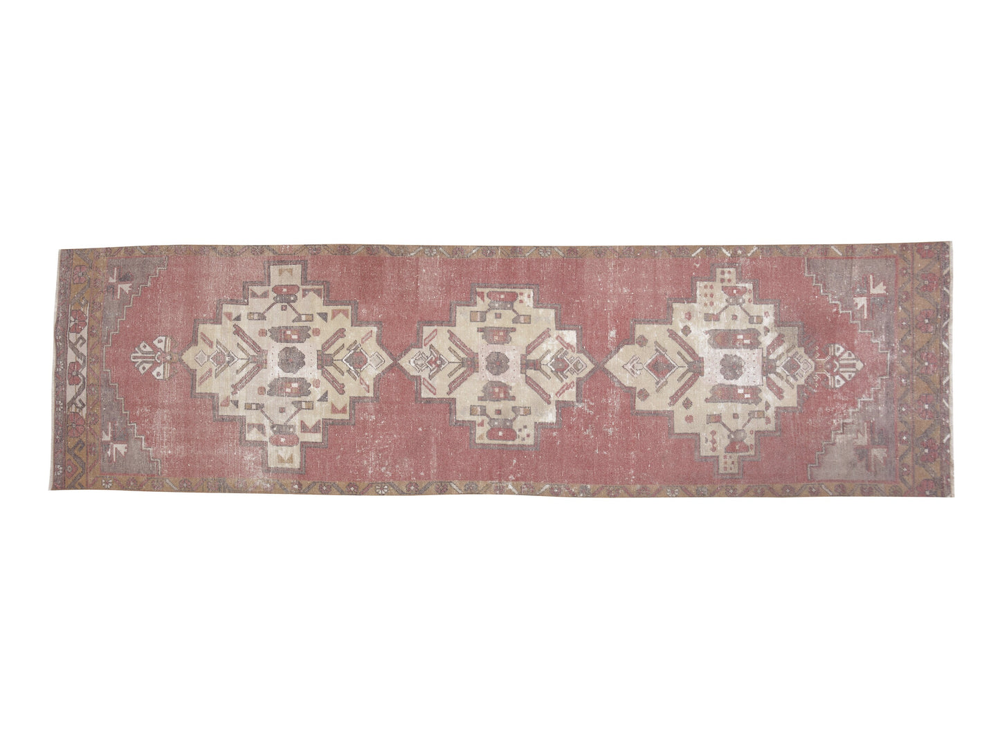Turkish Runner, Handmade Oushak Runner Rug, Bohemian Rug, Rug Runner 3x11, Carpet Runner, Vintage Anatolia Runner Rug, Kitchen Runner, 12389