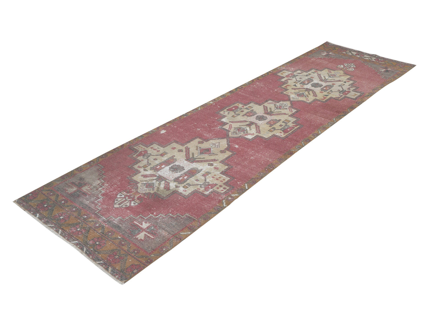 Turkish Runner, Handmade Oushak Runner Rug, Bohemian Rug, Rug Runner 3x11, Carpet Runner, Vintage Anatolia Runner Rug, Kitchen Runner, 12389