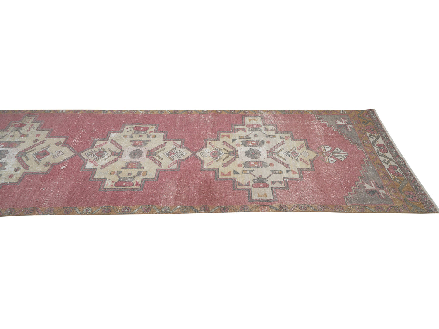 Turkish Runner, Handmade Oushak Runner Rug, Bohemian Rug, Rug Runner 3x11, Carpet Runner, Vintage Anatolia Runner Rug, Kitchen Runner, 12389