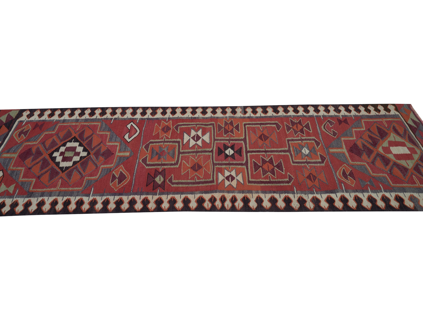 Turkish Vintage Runner Rug, Handmade Runner Rug, Oushak Kilim Runner Rug, Runner Rug 3x10, Kitchen Runner, Anatolia Rug, Bohemian Rug, 11437