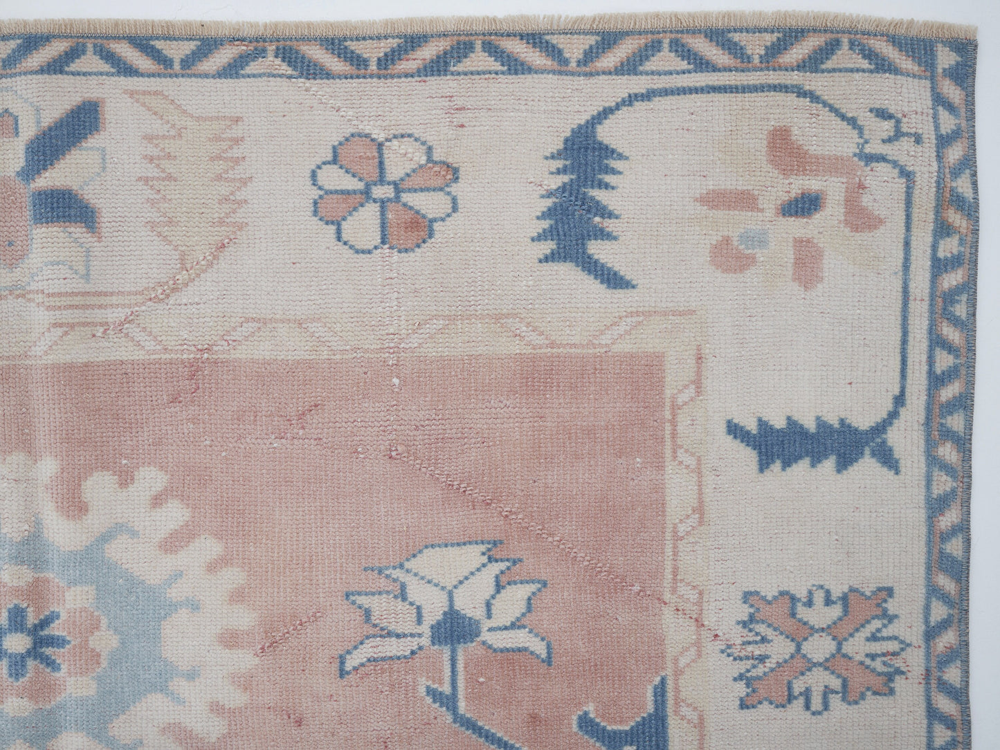 Vintage Oushak Rug, Handmade Area Rug, Turkish Eclectic Rug, Office Rug, Turkey Rug, Rug 5x7, Bohemian Rug, Vintage Carpet, 12438