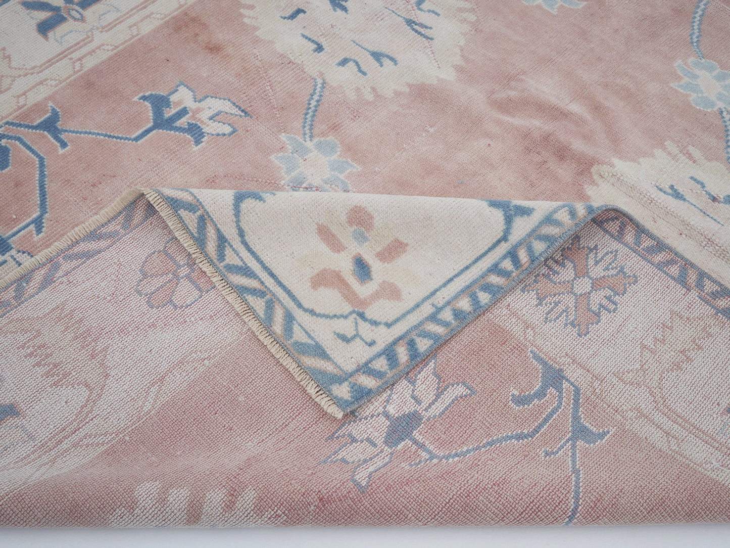 Vintage Oushak Rug, Handmade Area Rug, Turkish Eclectic Rug, Office Rug, Turkey Rug, Rug 5x7, Bohemian Rug, Vintage Carpet, 12438