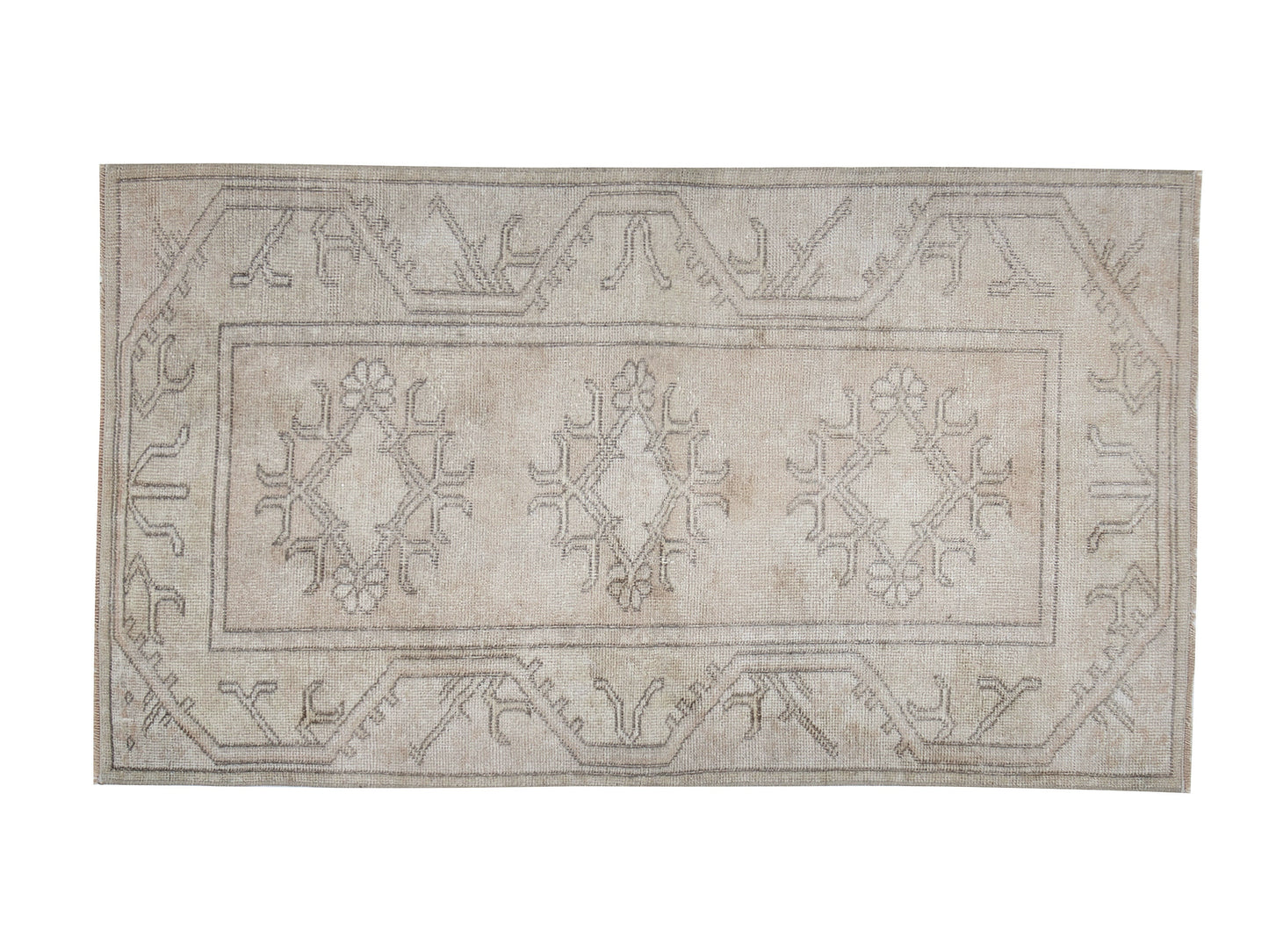 Oushak Rug, Area Rug, Handmade Rug, Turkish Rug, Vintage Rug, Scandinavian Rug, Beige Rug, Turkey Rug, Living Room Rug, Rug 3x4, 12431