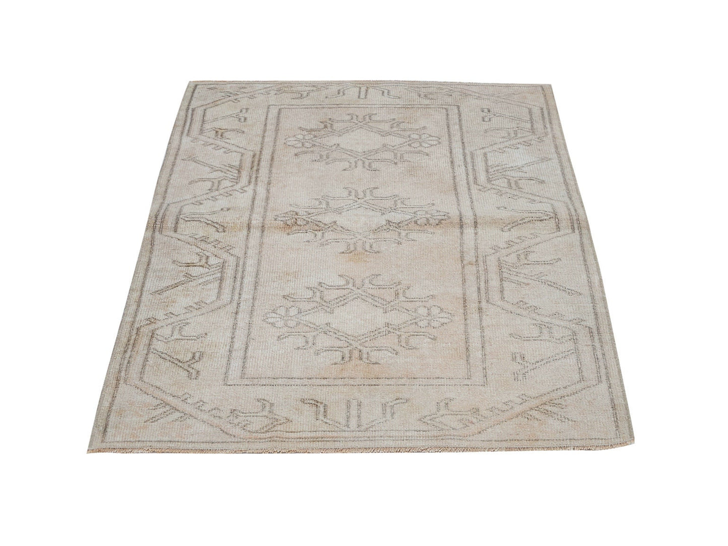 Oushak Rug, Area Rug, Handmade Rug, Turkish Rug, Vintage Rug, Scandinavian Rug, Beige Rug, Turkey Rug, Living Room Rug, Rug 3x4, 12431