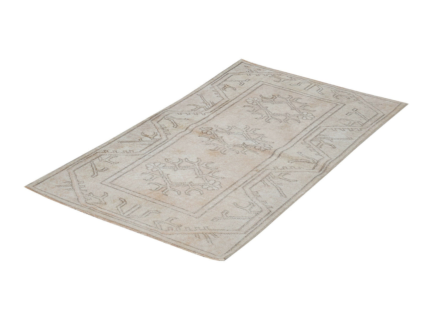Oushak Rug, Area Rug, Handmade Rug, Turkish Rug, Vintage Rug, Scandinavian Rug, Beige Rug, Turkey Rug, Living Room Rug, Rug 3x4, 12431