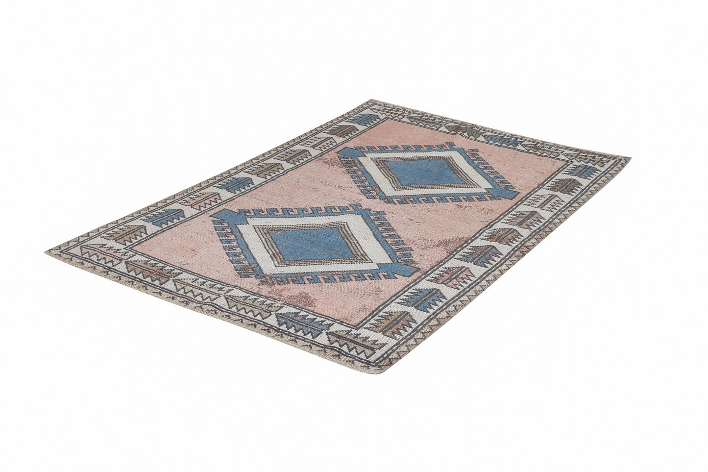 Turkish Vintage Rug, Handmade Area Rug, Oushak Rug, Neutral Muted Rug, Bedroom Rug, Bohemian Rug, Vintage Carpet, Turkey Rug, Rug 4x6, 12324