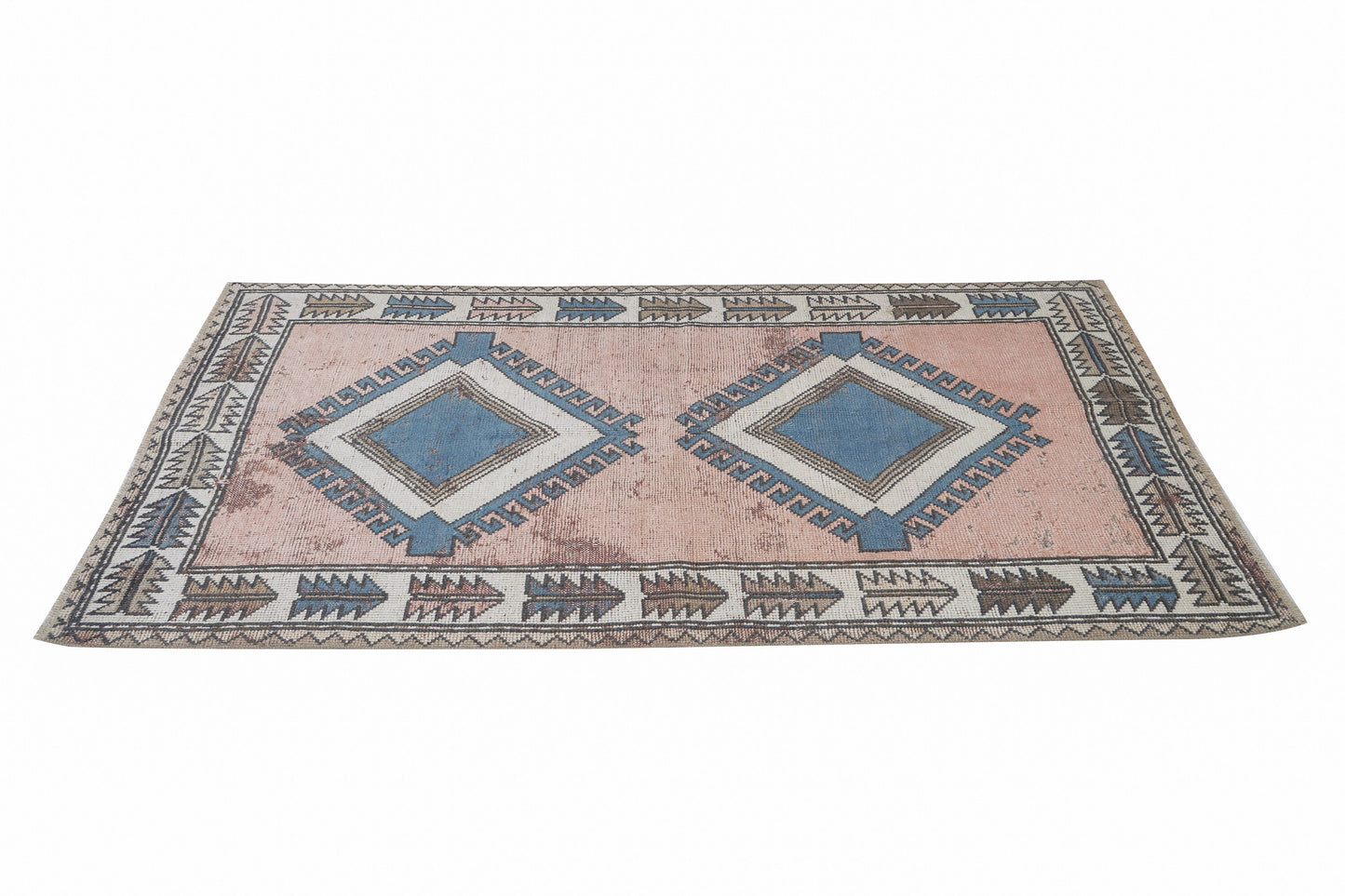 Turkish Vintage Rug, Handmade Area Rug, Oushak Rug, Neutral Muted Rug, Bedroom Rug, Bohemian Rug, Vintage Carpet, Turkey Rug, Rug 4x6, 12324