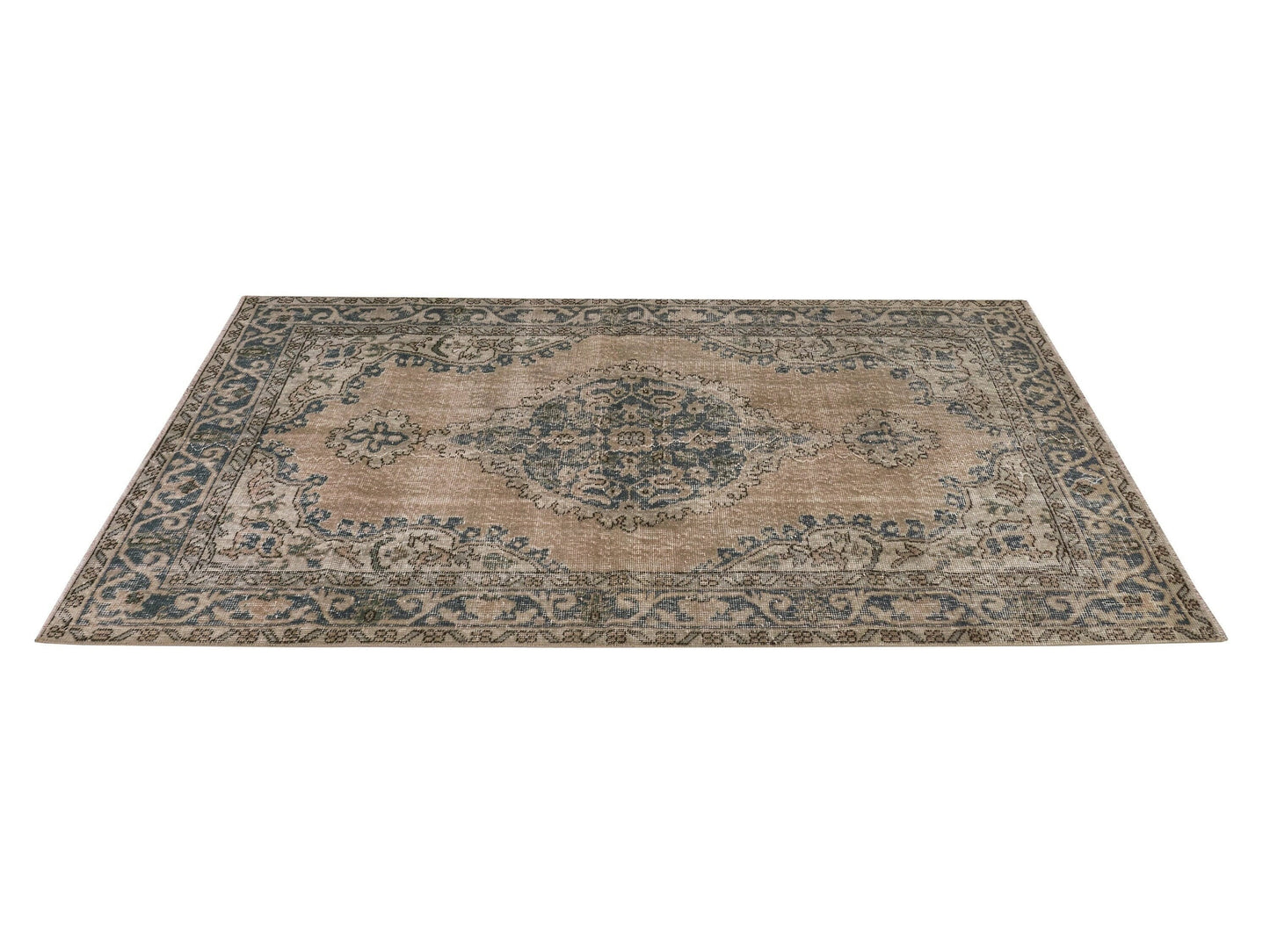4x7 Small Area Rug , Old Wool Vintage Rug , Anatolia Handmade Oushak Rug , Turkish Rug 4x7, Neutral Rug, Rug Entryway , 8727