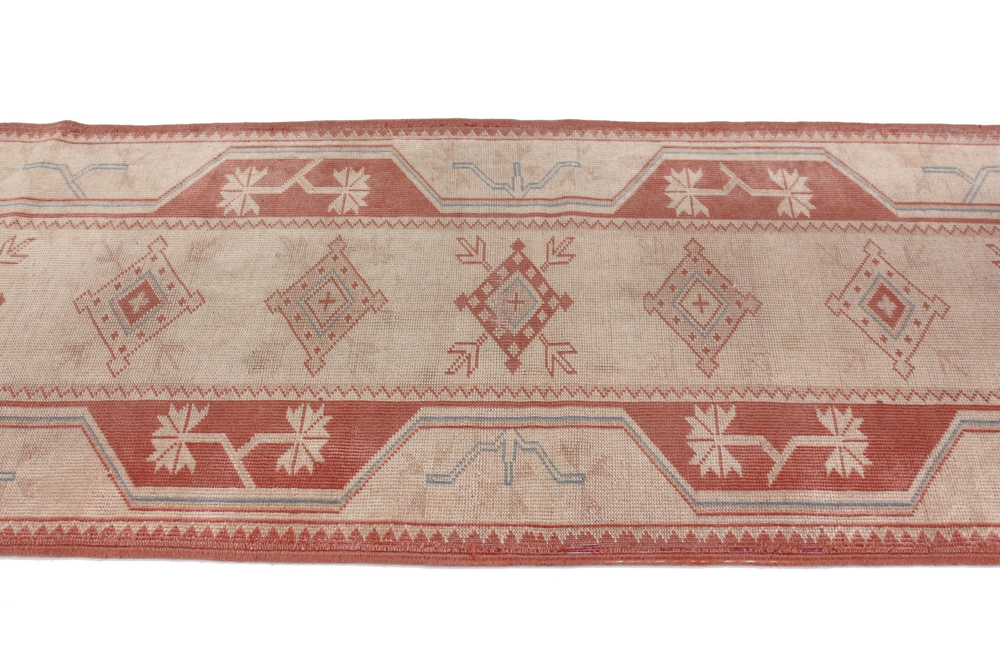 Turkish Rug Orange Beige 3x9, Hallway Kitchen Rug, Carpet Runner, Turkish Vintage Oushak Runner, Boho, 6131