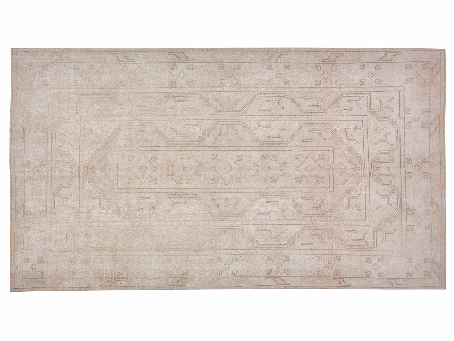 Turkish Vintage Oushak Rug, Handmade Area Rug, Living Room Rug, Contemporary Decor, Neutral Antique Rug, Rug 7x10, Vintage Carpet, 12385