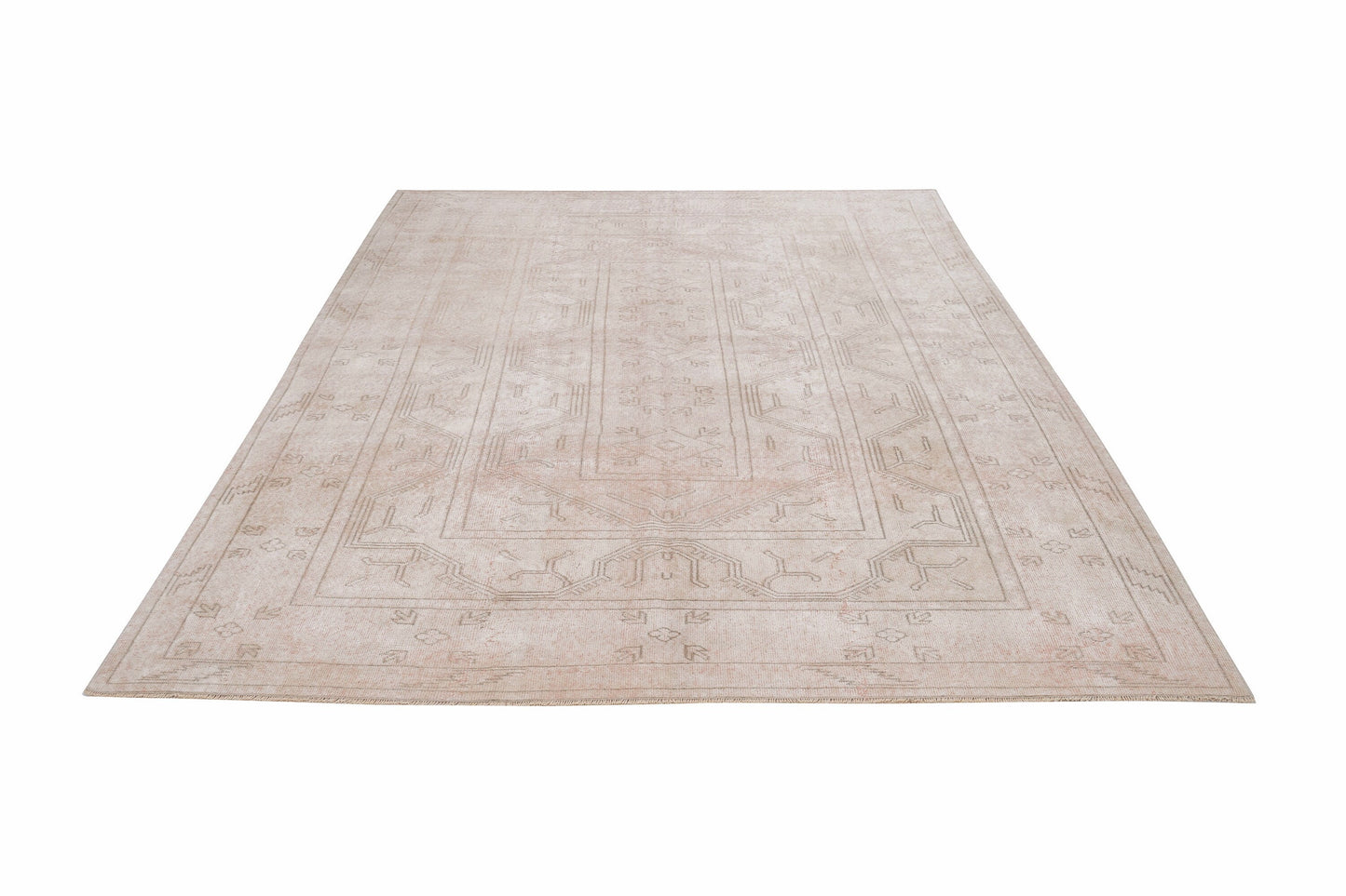 Turkish Vintage Oushak Rug, Handmade Area Rug, Living Room Rug, Contemporary Decor, Neutral Antique Rug, Rug 7x10, Vintage Carpet, 12385