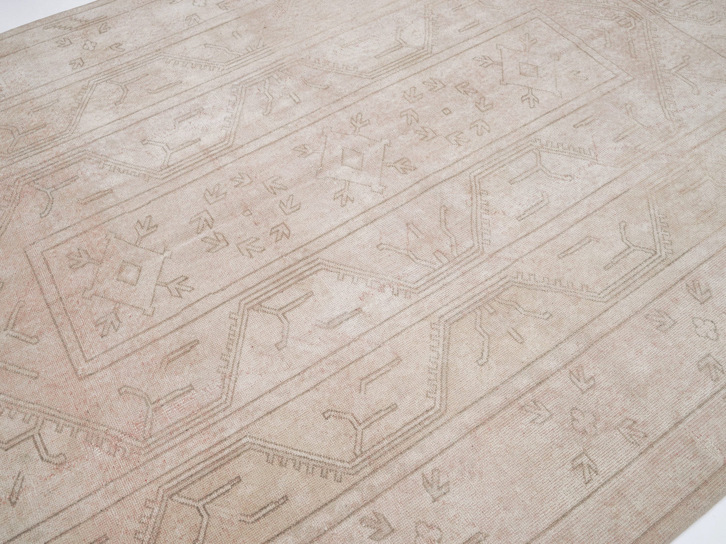 Turkish Vintage Oushak Rug, Handmade Area Rug, Living Room Rug, Contemporary Decor, Neutral Antique Rug, Rug 7x10, Vintage Carpet, 12385