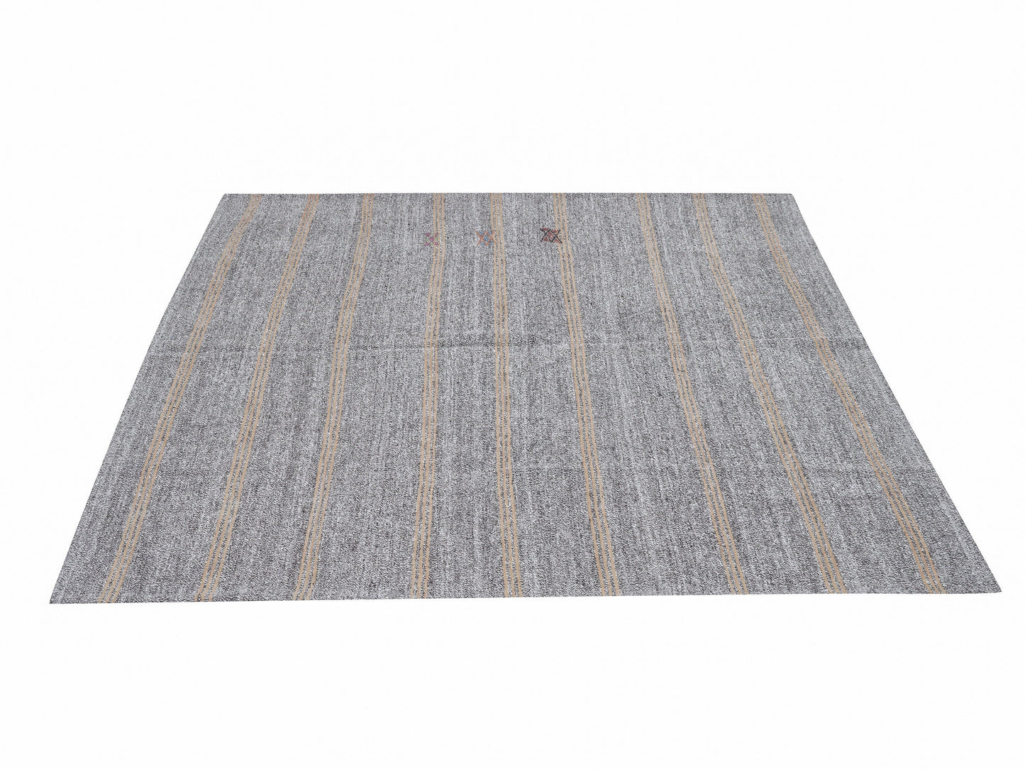 Handmade Area Kilim Rug, Turkish Striped Kilim Rug, Vintage Faded Kilim Rug, Office Rug, Contemporary Decor, Gray Rug, Kilim Rug 6x7, 12188