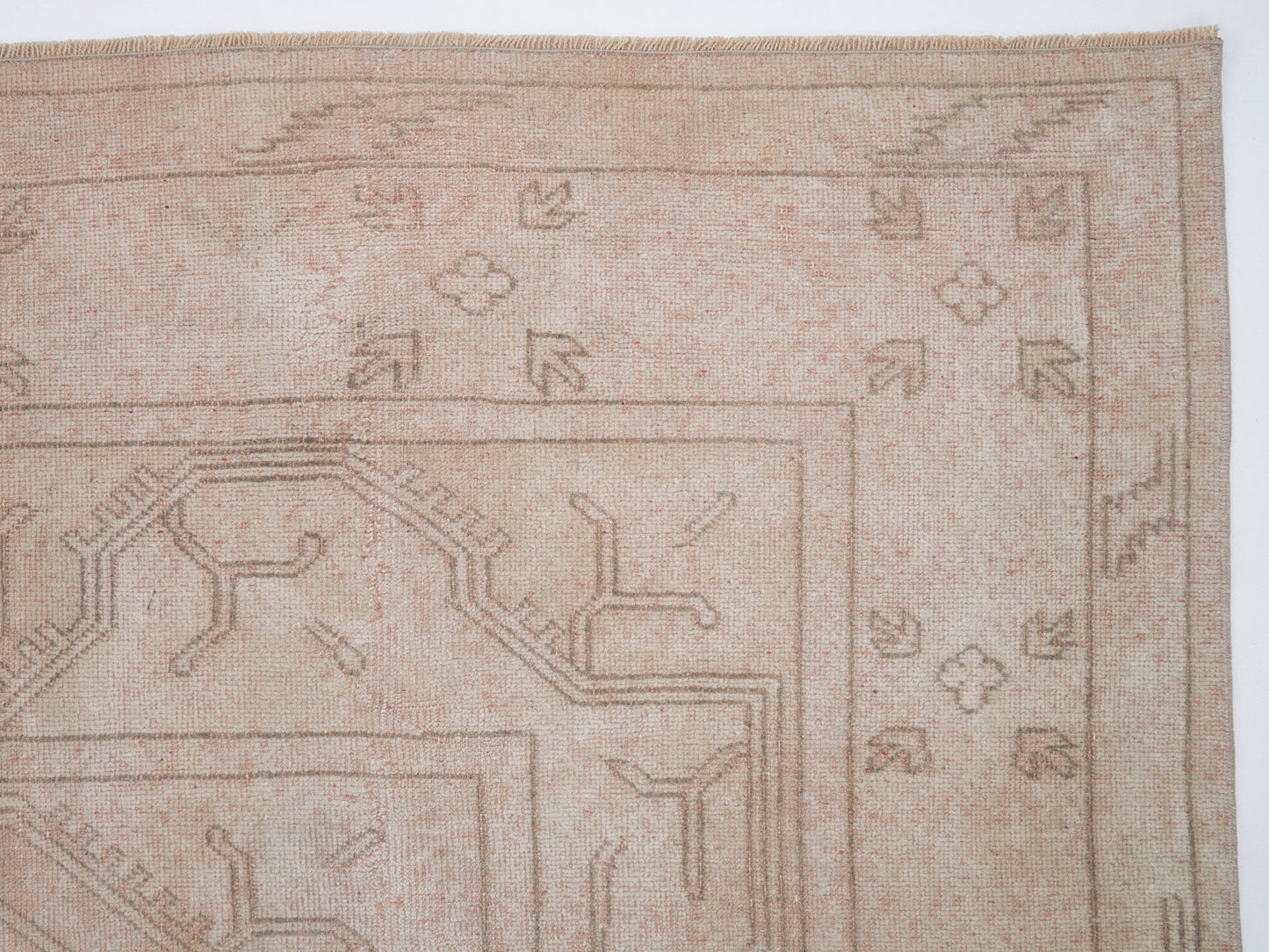Turkish Vintage Oushak Rug, Handmade Area Rug, Living Room Rug, Contemporary Decor, Neutral Antique Rug, Rug 7x10, Vintage Carpet, 12385