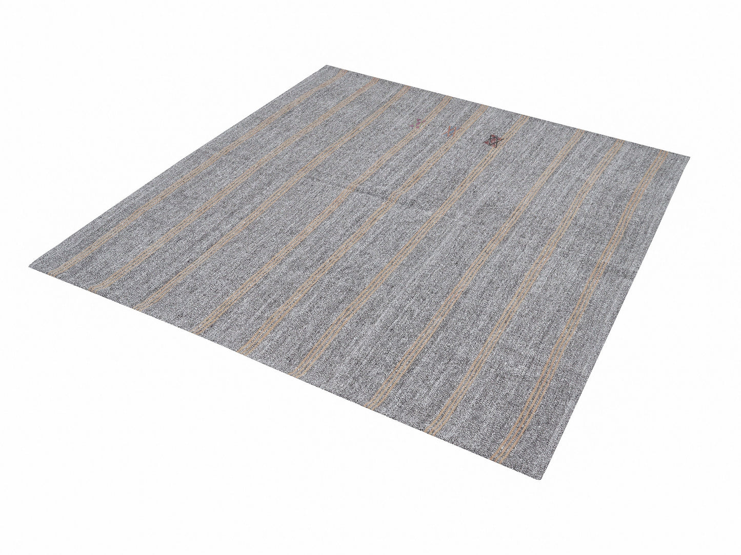 Handmade Area Kilim Rug, Turkish Striped Kilim Rug, Vintage Faded Kilim Rug, Office Rug, Contemporary Decor, Gray Rug, Kilim Rug 6x7, 12188